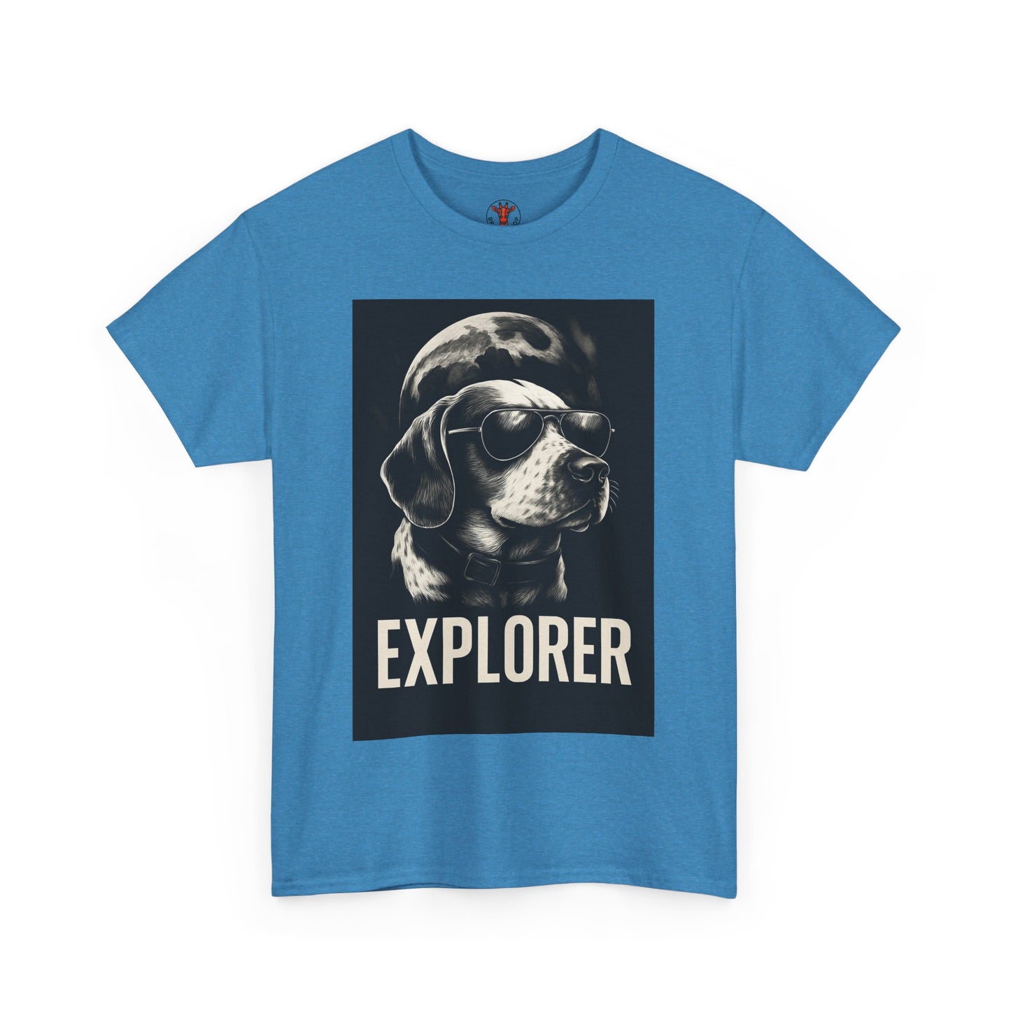 Explorer Dog Unisex Heavy Cotton Tee, Funny Pet Lover Gift, Adventure T-Shirt, Cool Animal Design, Dog Lover Apparel, Casual Tee