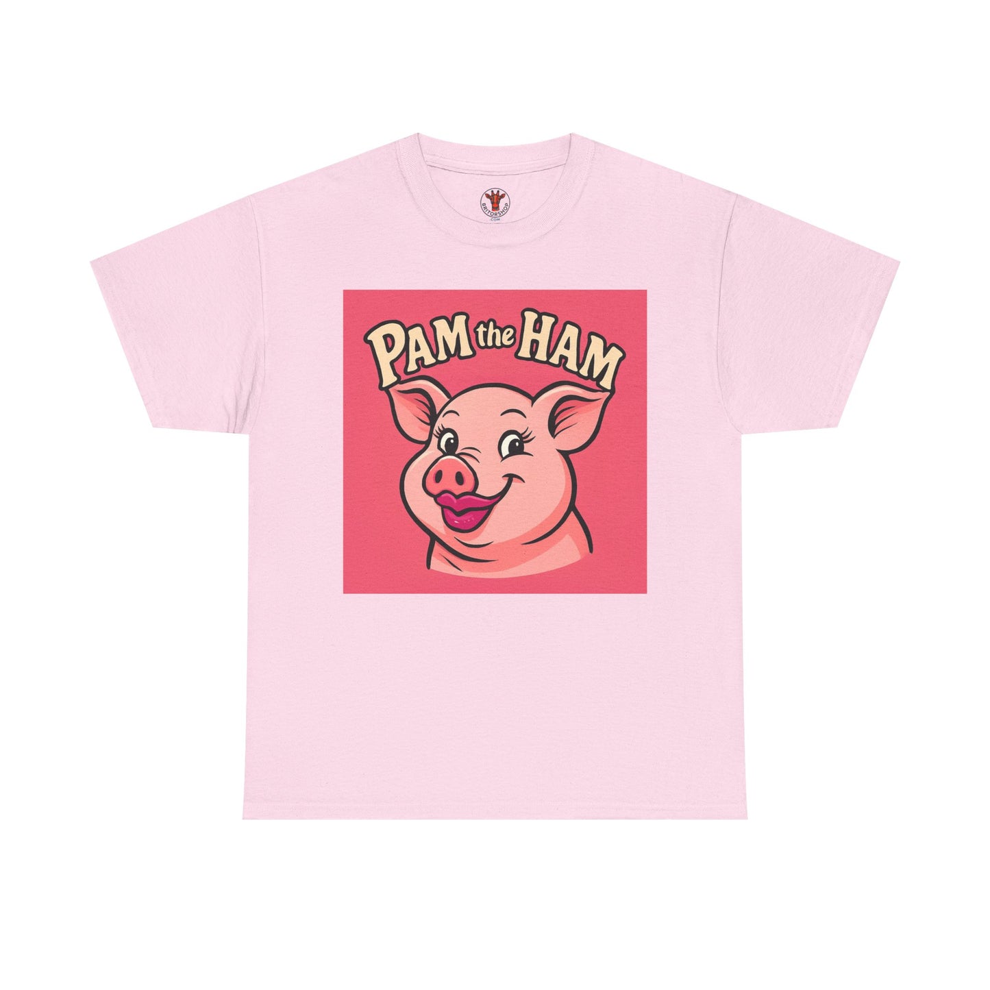 Pam the Ham Unisex Heavy Cotton Tee | Fun Graphic T-Shirt, Gift for Pig Lovers, Cute Animal Shirt, Casual Wear, Quirky Design