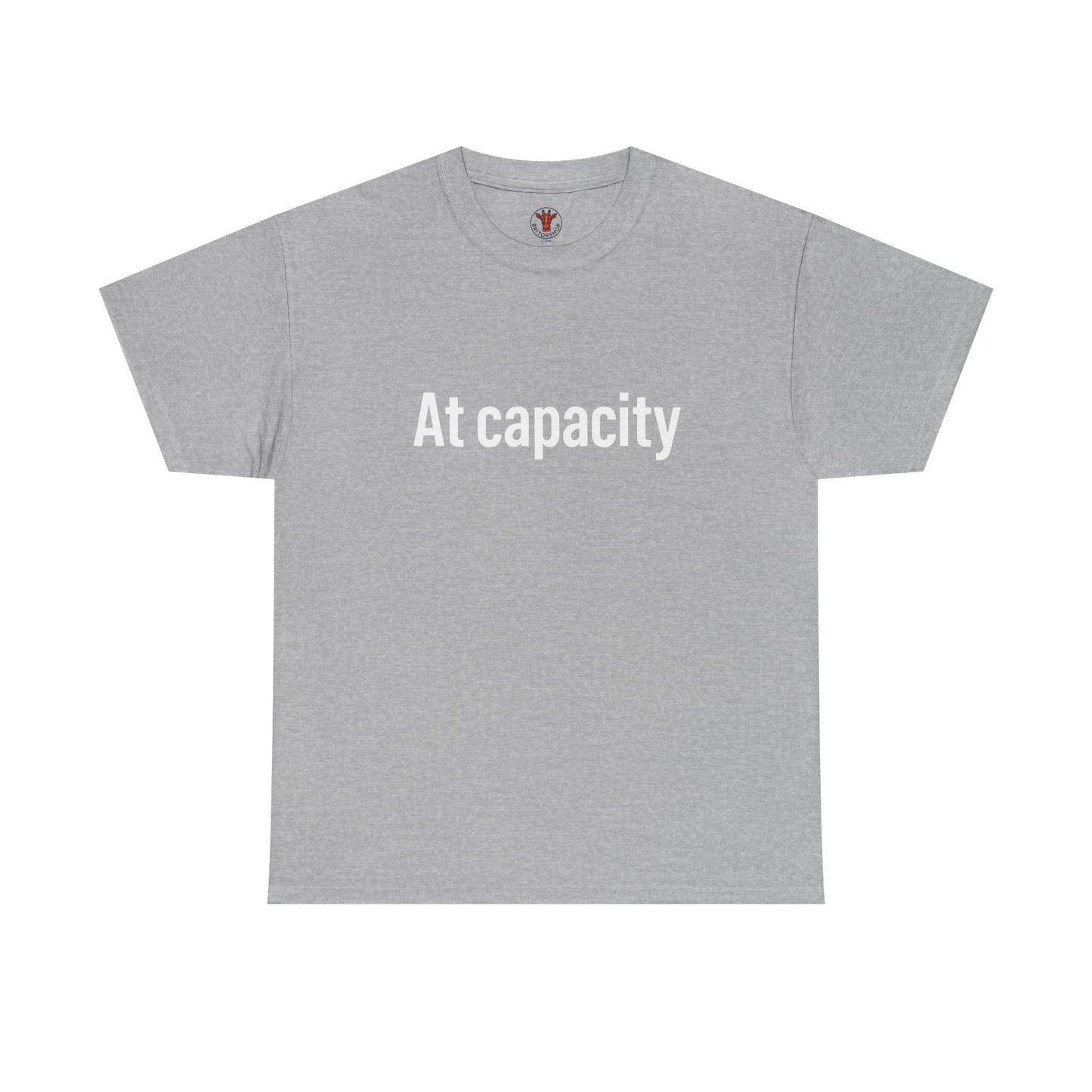 At Capacity Unisex Heavy Cotton Tee | Comfortable Casual Wear, Gift for Friends, Unique Statement Shirt, Everyday Essentials, Unisex Fashion