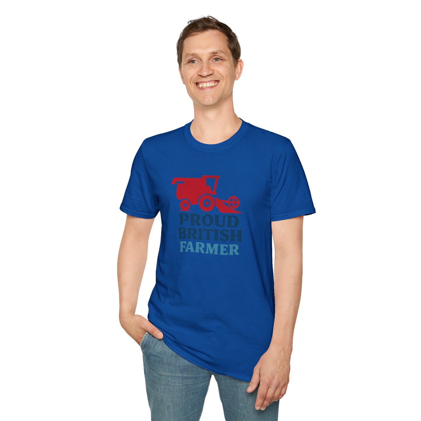 Farmer T-Shirt - Proud British Farmer, Combine Harvester Design
