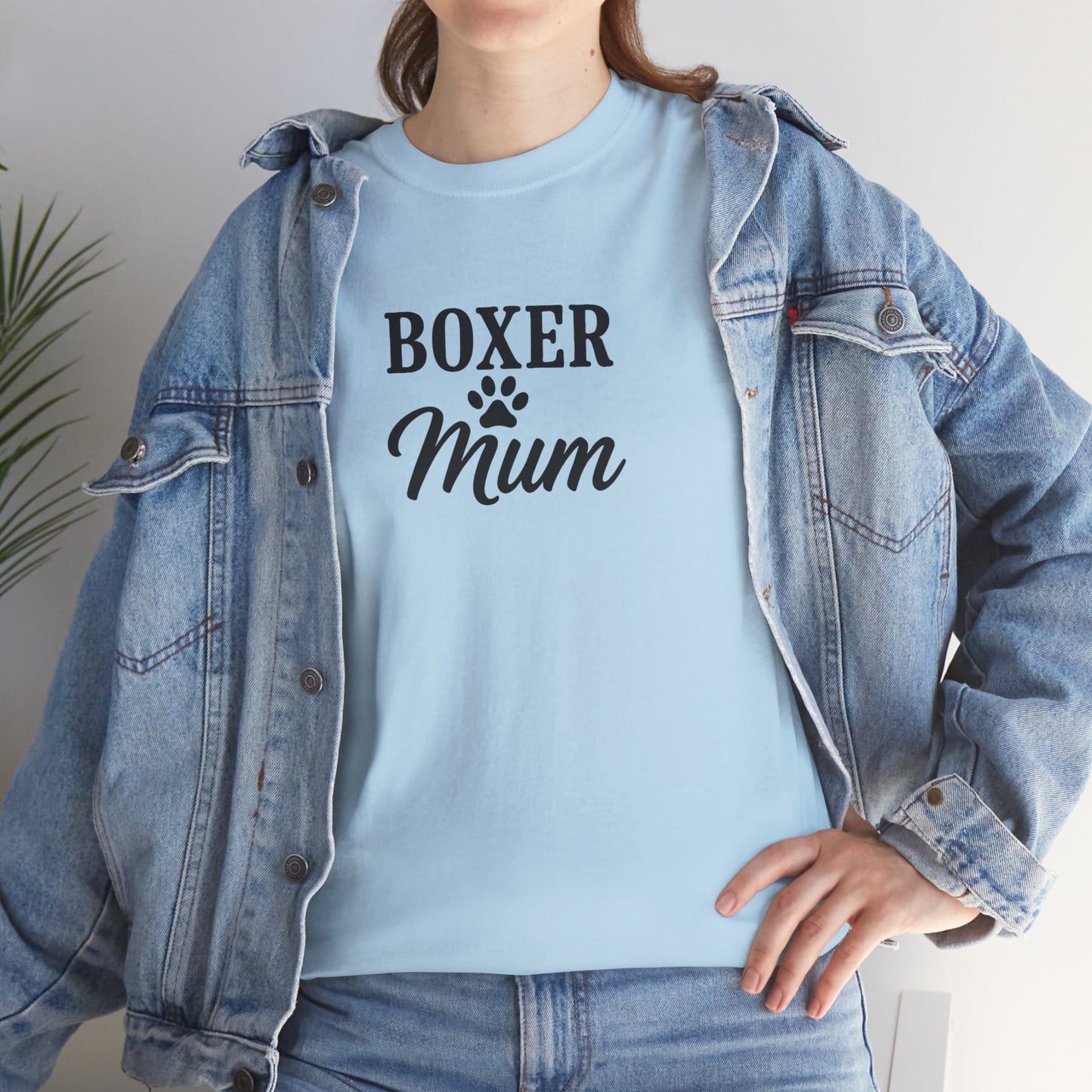Boxer Mum Unisex Heavy Cotton Tee | Dog Lover Gift, Pet Owner Apparel, Funny Dog Mom Shirt, Birthday Gift for Boxer Owners