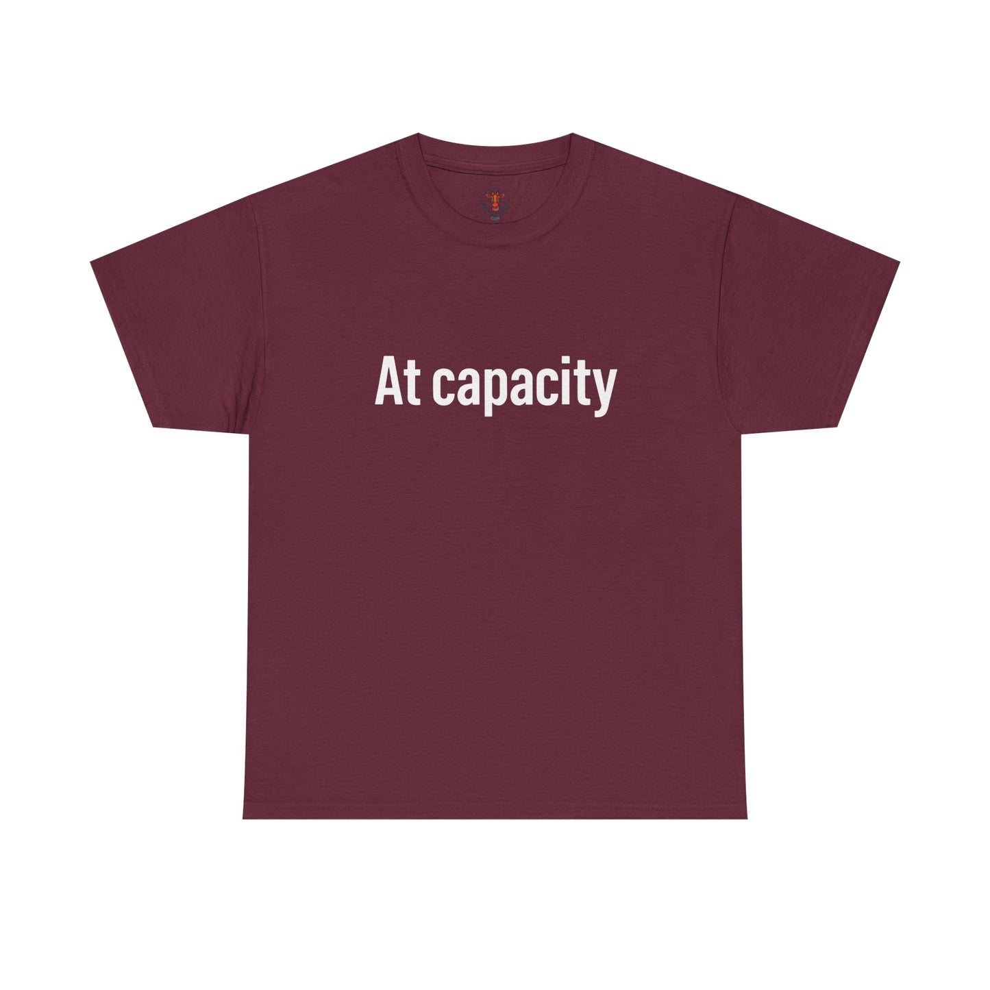 At Capacity Unisex Heavy Cotton Tee | Comfortable Casual Wear, Gift for Friends, Unique Statement Shirt, Everyday Essentials, Unisex Fashion