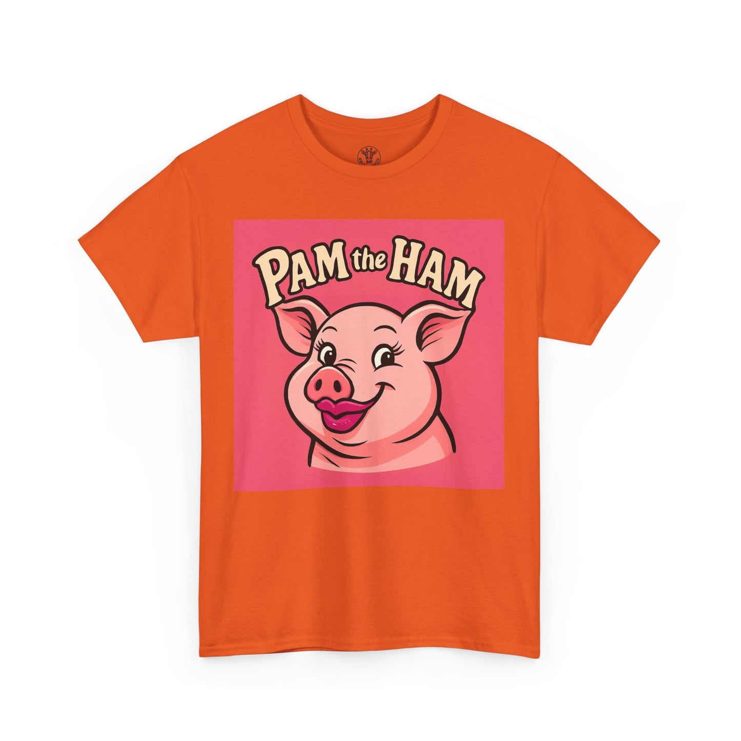 Pam the Ham Unisex Heavy Cotton Tee | Fun Graphic T-Shirt, Gift for Pig Lovers, Cute Animal Shirt, Casual Wear, Quirky Design