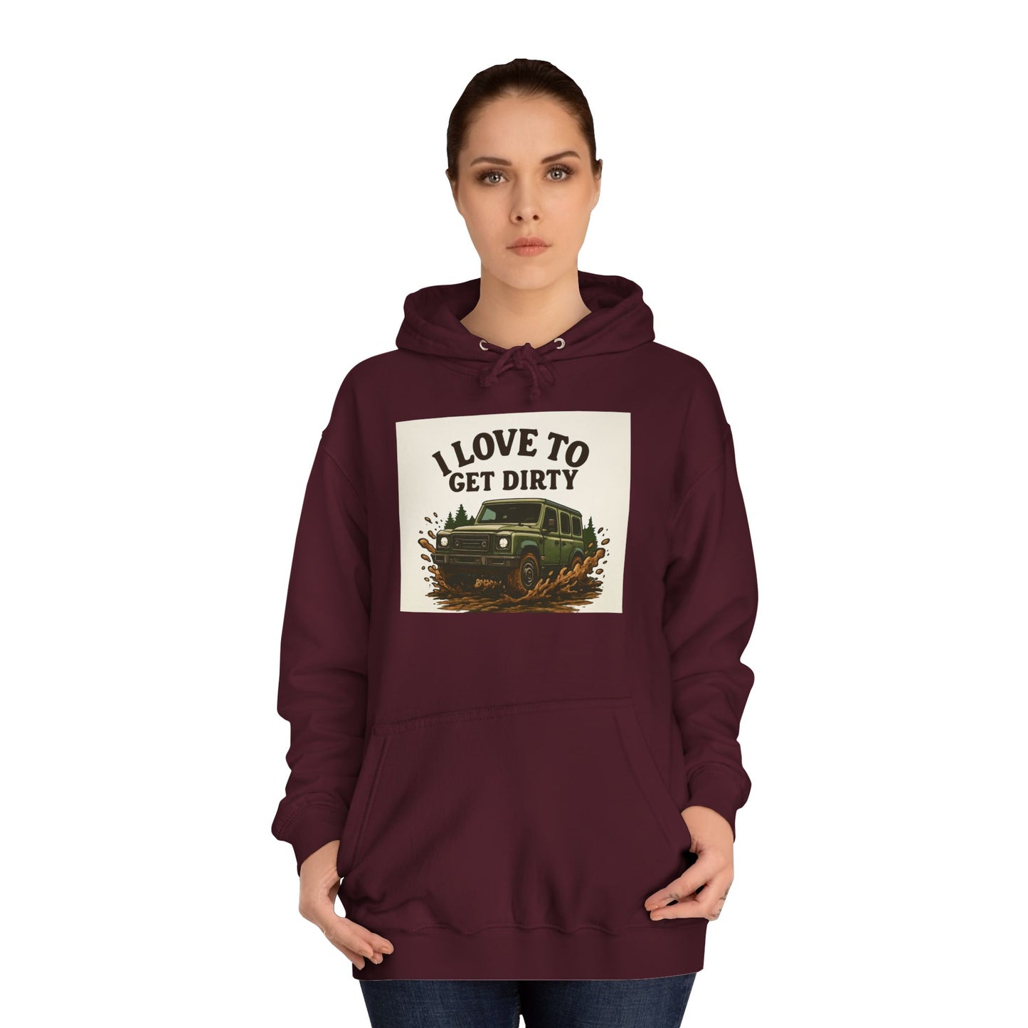 Adventure Unisex College Hoodie - Love to get dirty, outdoors, off-road