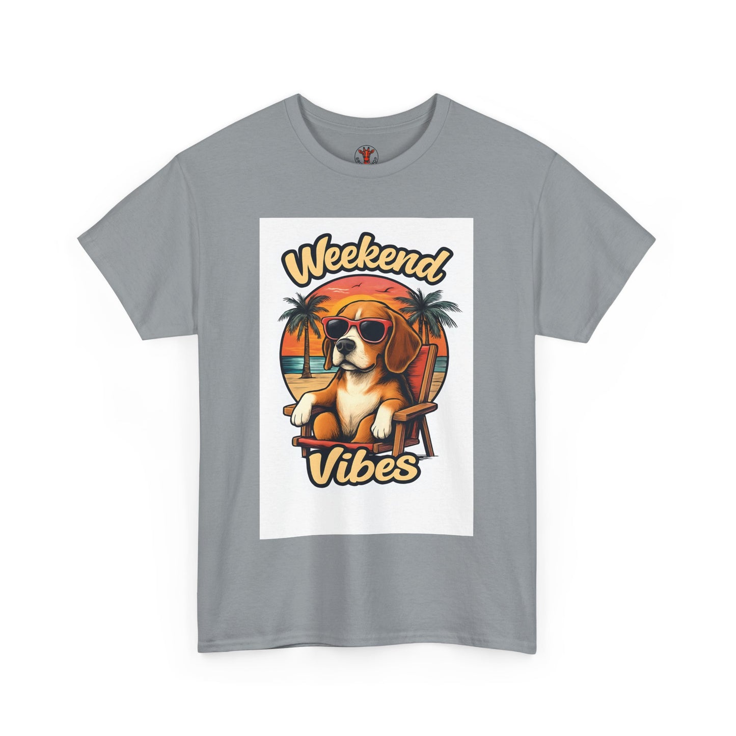 Weekend Vibes Unisex Heavy Cotton Tee, Dog Lover's Shirt, Summer Tee, Casual Wear, Fun Gift for Pet Owners