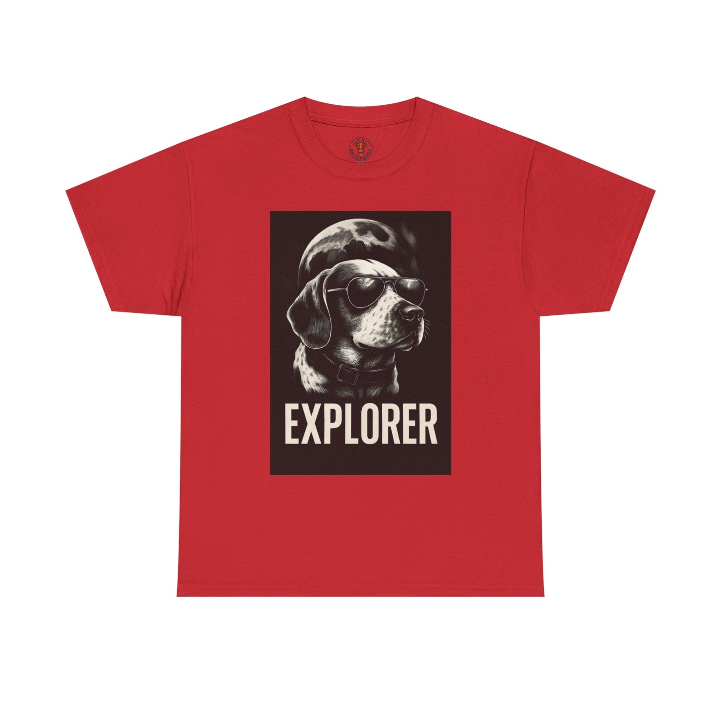 Explorer Dog Unisex Heavy Cotton Tee, Funny Pet Lover Gift, Adventure T-Shirt, Cool Animal Design, Dog Lover Apparel, Casual Tee
