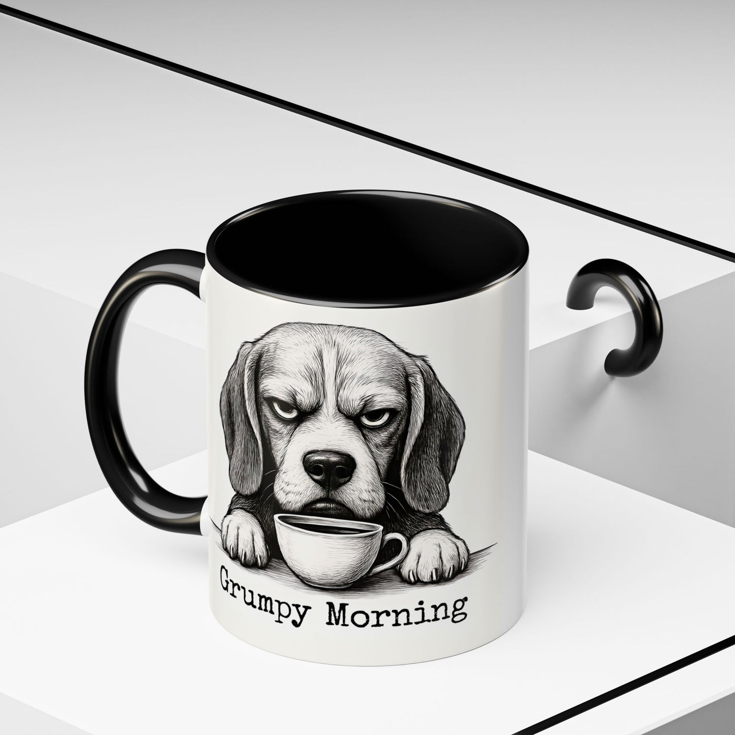 Coffee Mug - Grumpy Beagle Funny 11oz/15oz Morning Coffee Cup