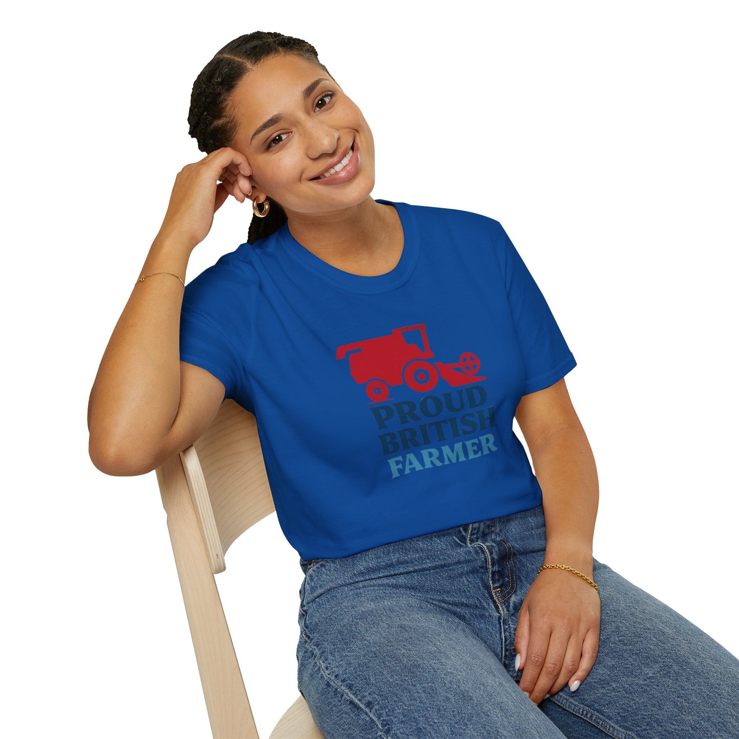 Farmer T-Shirt - Proud British Farmer, Combine Harvester Design