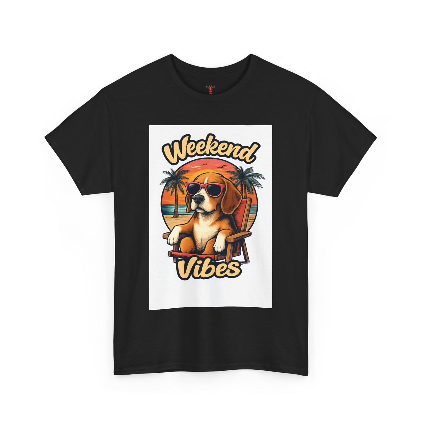 Weekend Vibes Unisex Heavy Cotton Tee, Dog Lover's Shirt, Summer Tee, Casual Wear, Fun Gift for Pet Owners