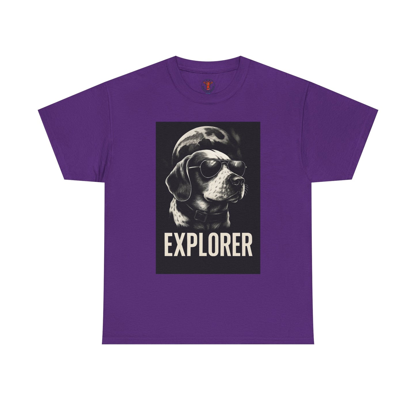 Explorer Dog Unisex Heavy Cotton Tee, Funny Pet Lover Gift, Adventure T-Shirt, Cool Animal Design, Dog Lover Apparel, Casual Tee