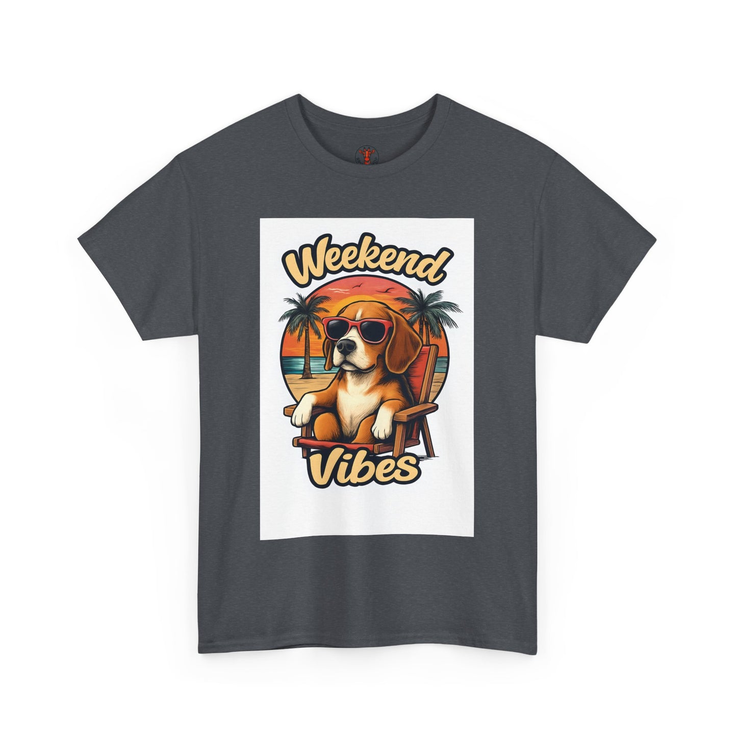 Weekend Vibes Unisex Heavy Cotton Tee, Dog Lover's Shirt, Summer Tee, Casual Wear, Fun Gift for Pet Owners