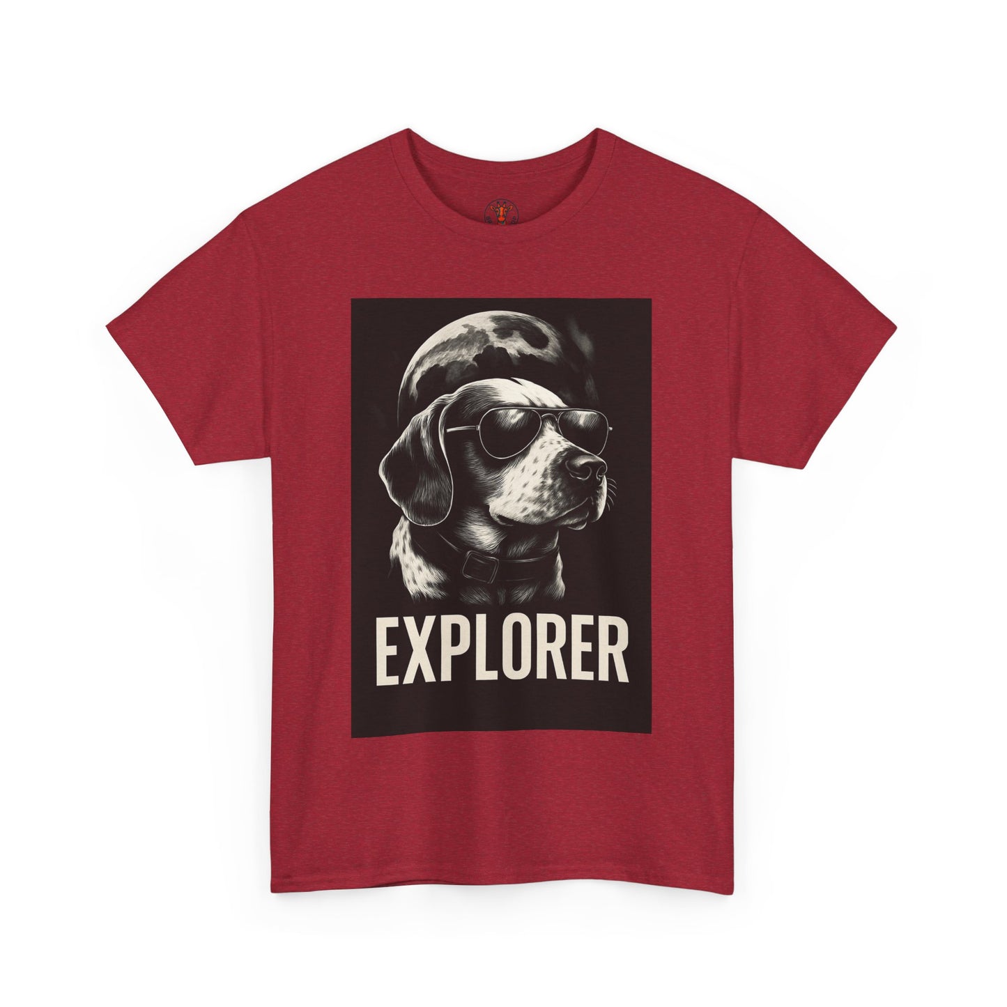 Explorer Dog Unisex Heavy Cotton Tee, Funny Pet Lover Gift, Adventure T-Shirt, Cool Animal Design, Dog Lover Apparel, Casual Tee