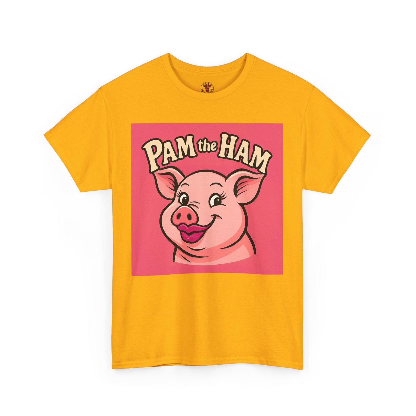 Pam the Ham Unisex Heavy Cotton Tee | Fun Graphic T-Shirt, Gift for Pig Lovers, Cute Animal Shirt, Casual Wear, Quirky Design