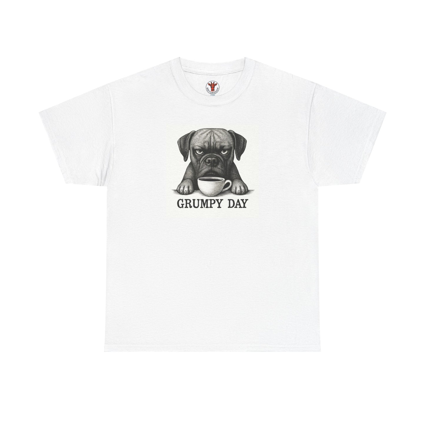 Grumpy Day Unisex Heavy Cotton Tee, Funny Dog Shirt, Pet Lovers Gift, Casual Wear, Birthday Gift, Grumpy Mood Tee