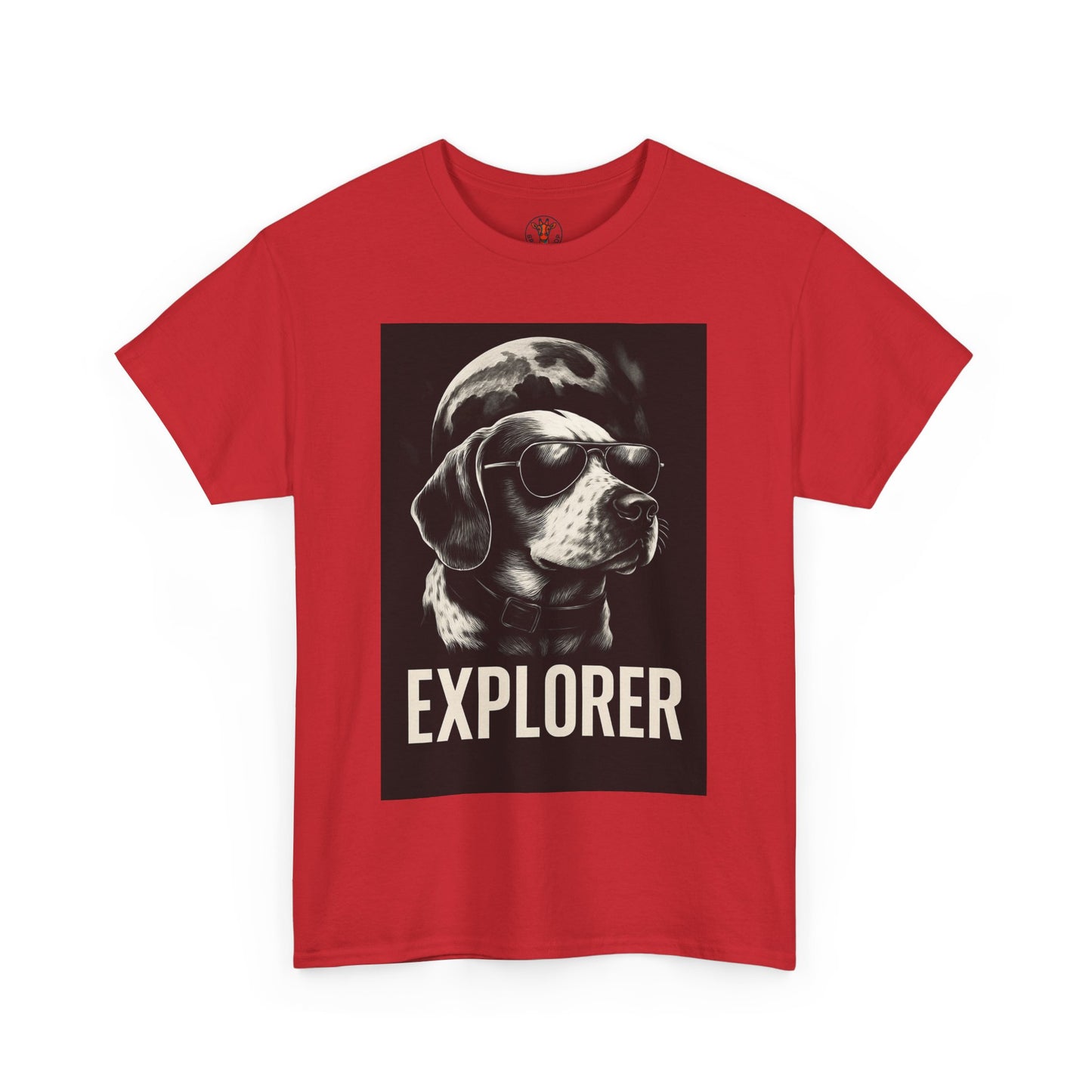 Explorer Dog Unisex Heavy Cotton Tee, Funny Pet Lover Gift, Adventure T-Shirt, Cool Animal Design, Dog Lover Apparel, Casual Tee