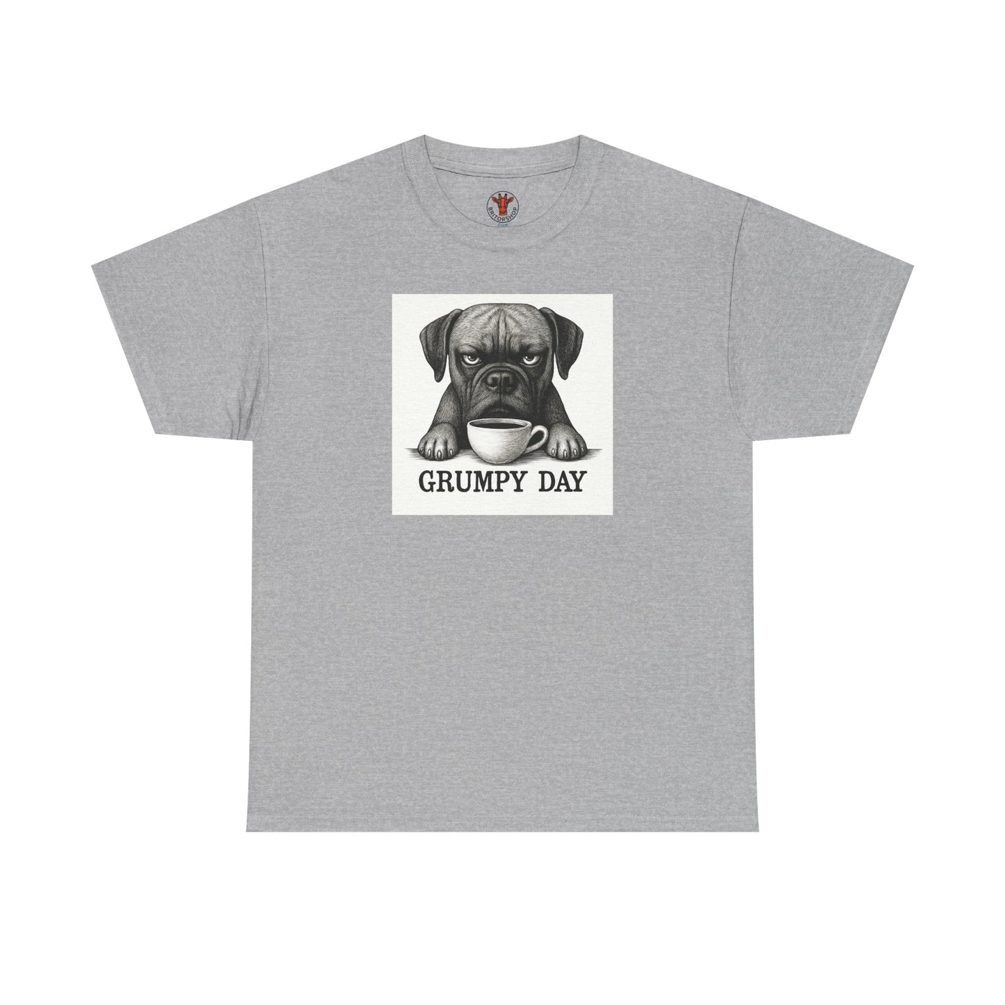 Grumpy Day Unisex Heavy Cotton Tee, Funny Dog Shirt, Pet Lovers Gift, Casual Wear, Birthday Gift, Grumpy Mood Tee