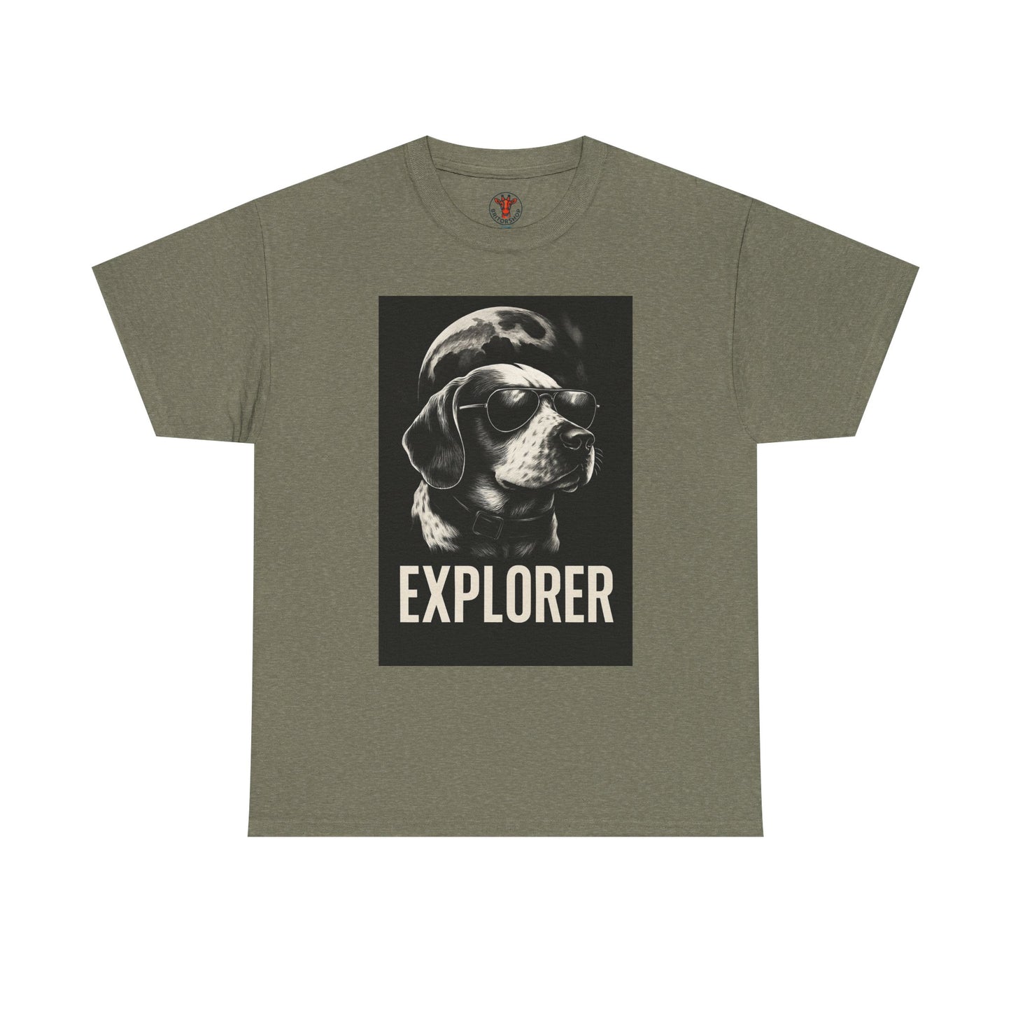 Explorer Dog Unisex Heavy Cotton Tee, Funny Pet Lover Gift, Adventure T-Shirt, Cool Animal Design, Dog Lover Apparel, Casual Tee