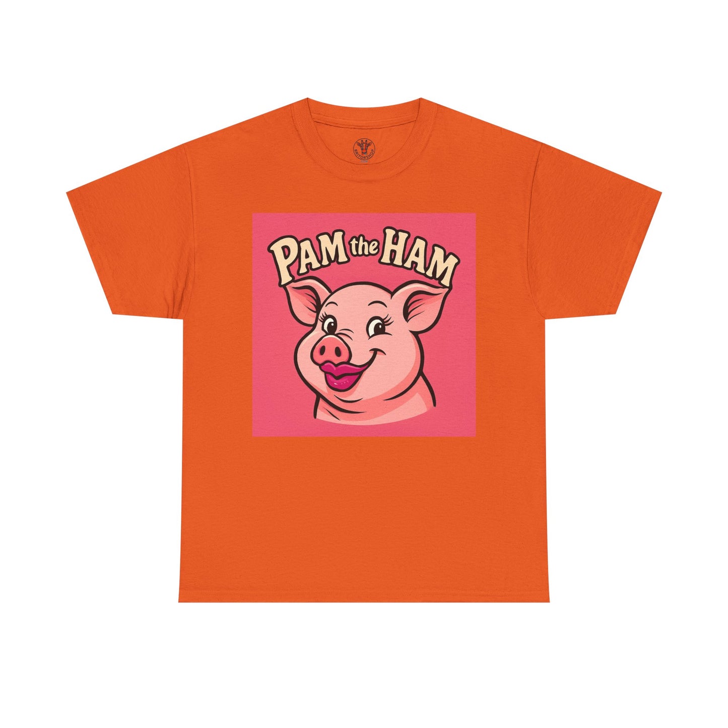 Pam the Ham Unisex Heavy Cotton Tee | Fun Graphic T-Shirt, Gift for Pig Lovers, Cute Animal Shirt, Casual Wear, Quirky Design