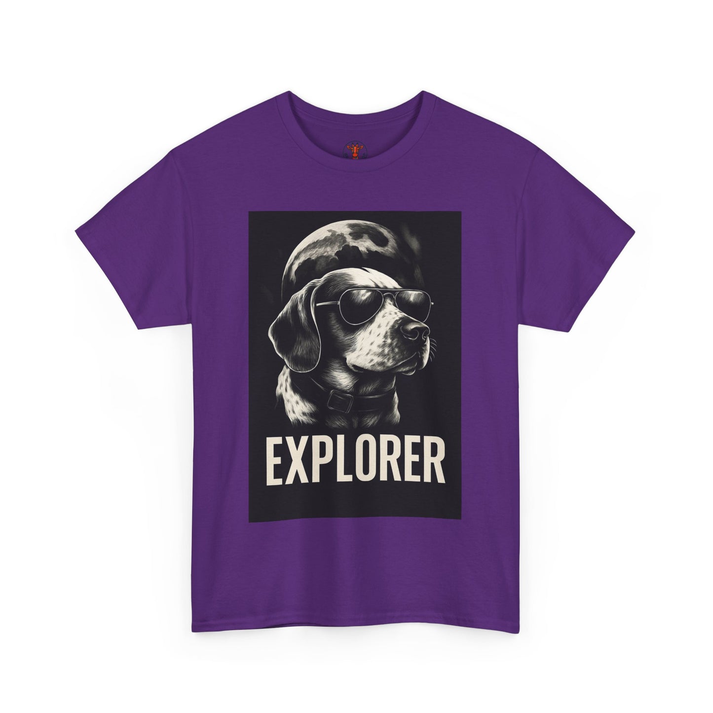 Explorer Dog Unisex Heavy Cotton Tee, Funny Pet Lover Gift, Adventure T-Shirt, Cool Animal Design, Dog Lover Apparel, Casual Tee