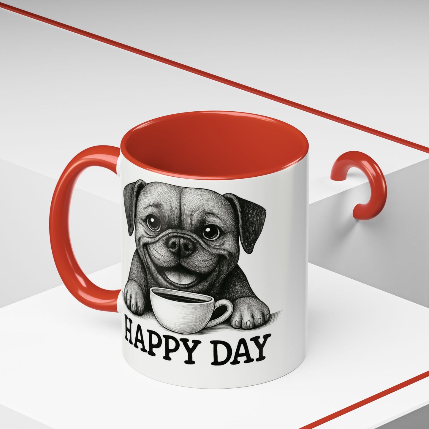 Playful boxer Dog Coffee Mug – Perfect Gift for Dog Lovers, Birthday Mug, Cute Pet Art, Happy Day Mug, Unique Animal Lover Gift