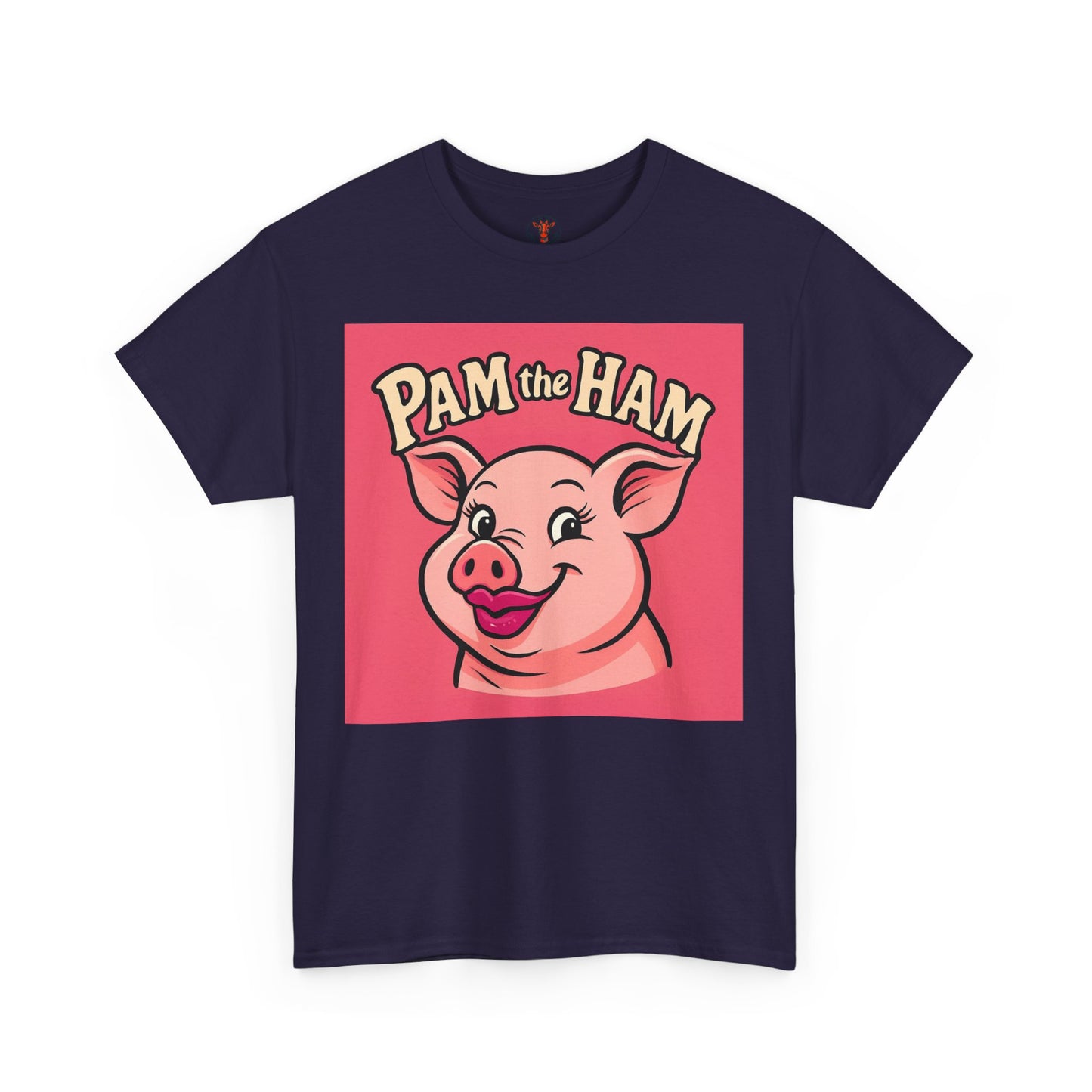 Pam the Ham Unisex Heavy Cotton Tee | Fun Graphic T-Shirt, Gift for Pig Lovers, Cute Animal Shirt, Casual Wear, Quirky Design