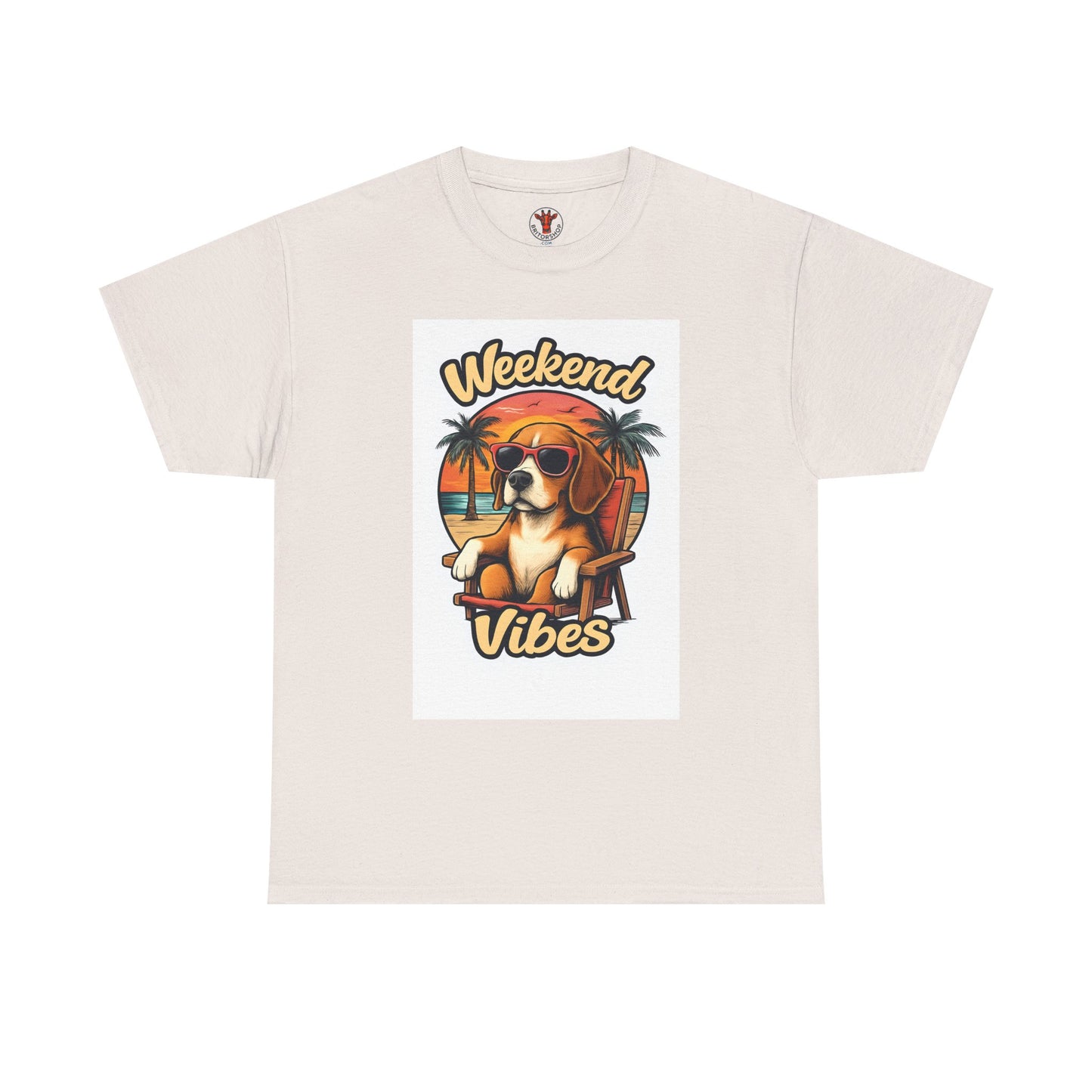 Weekend Vibes Unisex Heavy Cotton Tee, Dog Lover's Shirt, Summer Tee, Casual Wear, Fun Gift for Pet Owners