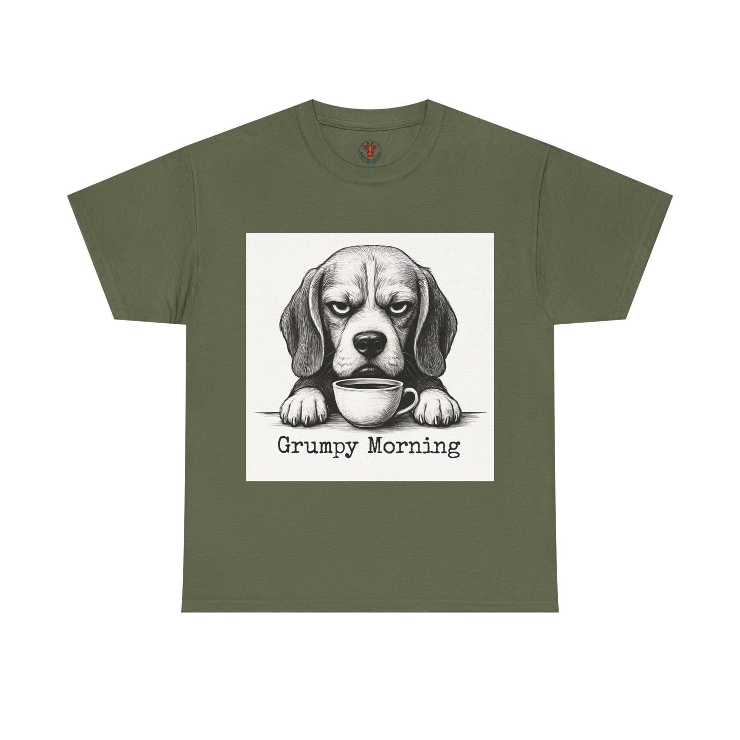 Grumpy Morning Dog Tee - Unisex Heavy Cotton Shirt for Pet Lovers, Funny Gift, Cute Dog Apparel, Casual Wear, Everyday Comfort