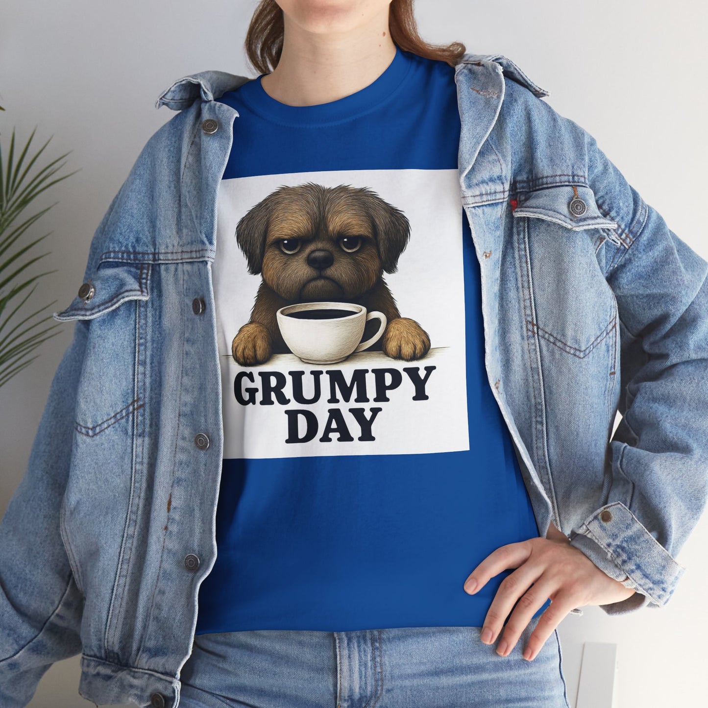 Shorkie Grumpy Dog Unisex Heavy Cotton Tee, Funny Pet Lover Shirt, Gift for Dog Owners, Humor T-Shirt, Cute Casual Wear