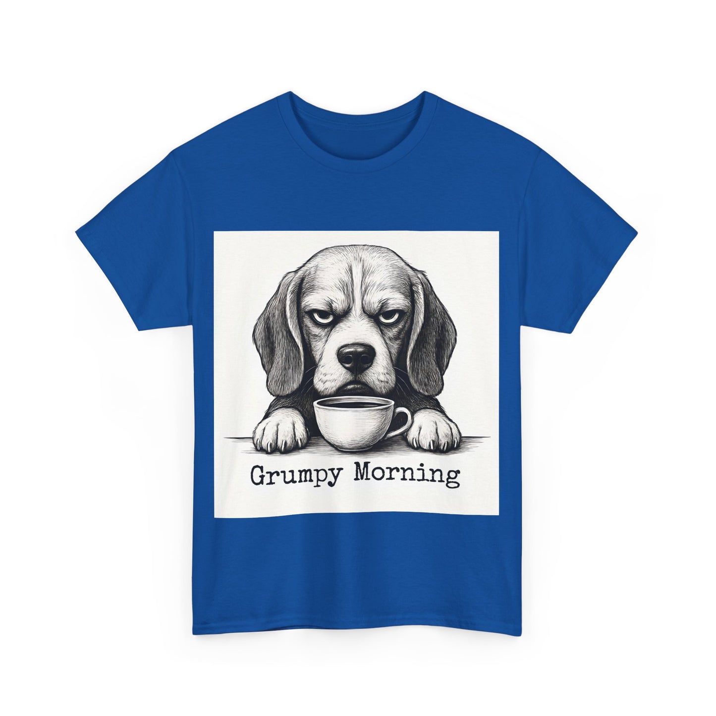 Grumpy Morning Dog Tee - Unisex Heavy Cotton Shirt for Pet Lovers, Funny Gift, Cute Dog Apparel, Casual Wear, Everyday Comfort