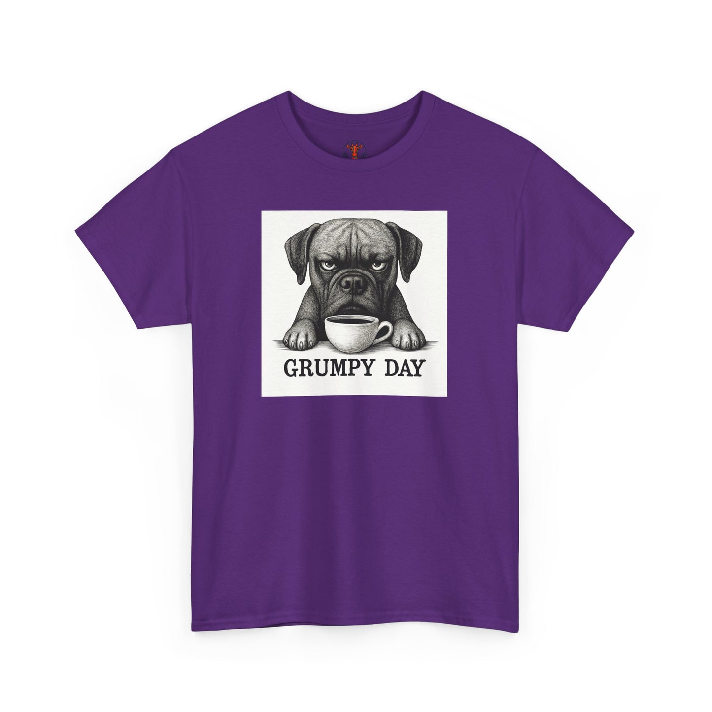 Grumpy Day Unisex Heavy Cotton Tee, Funny Dog Shirt, Pet Lovers Gift, Casual Wear, Birthday Gift, Grumpy Mood Tee