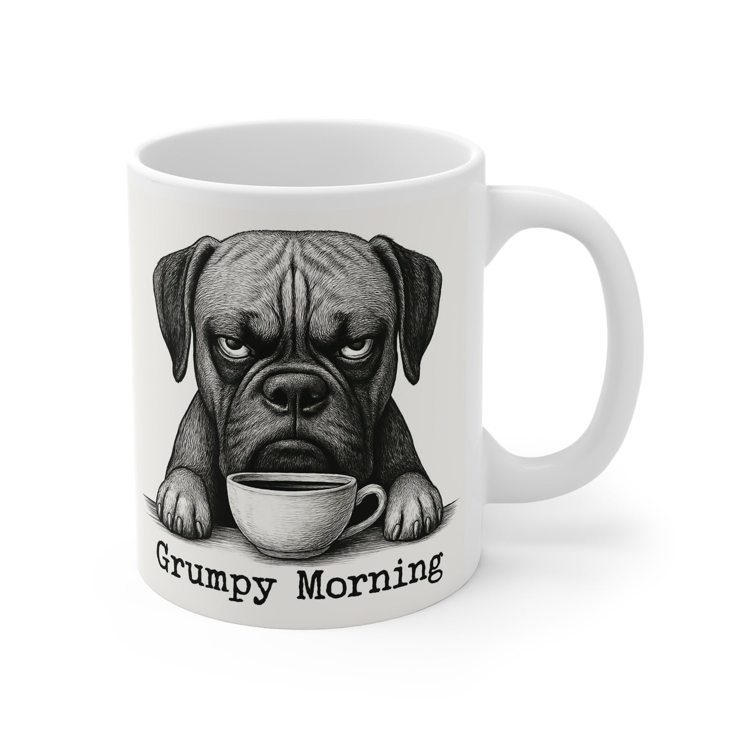 Mug - Grumpy Boxer Dog Morning Coffee Mug