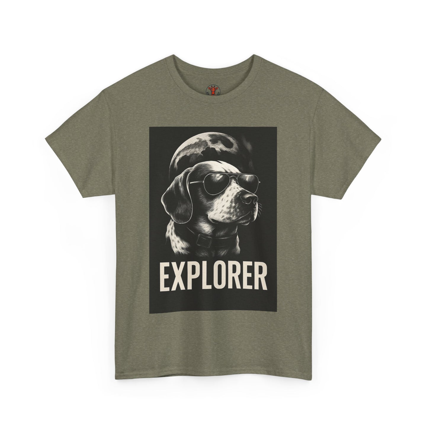 Explorer Dog Unisex Heavy Cotton Tee, Funny Pet Lover Gift, Adventure T-Shirt, Cool Animal Design, Dog Lover Apparel, Casual Tee