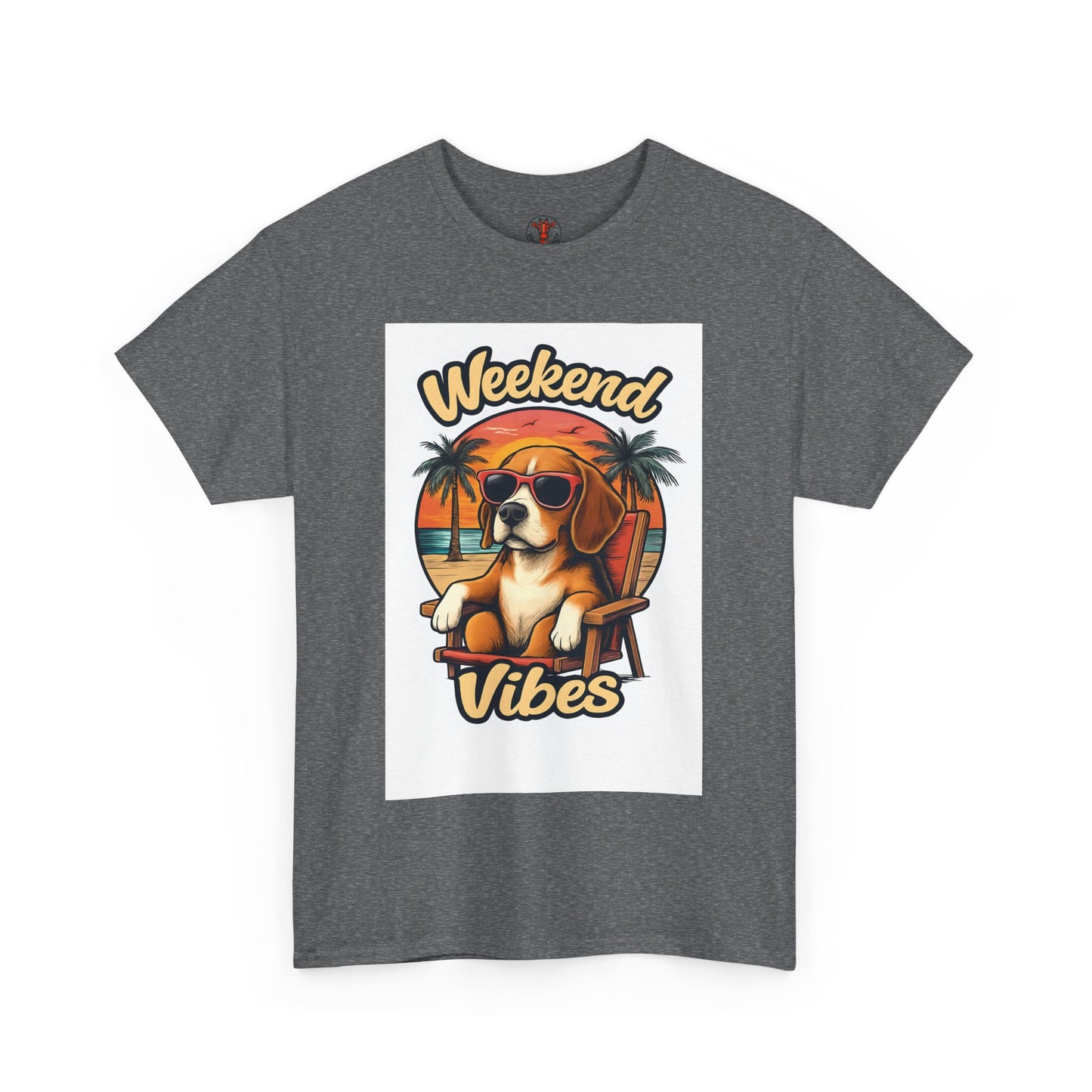 Weekend Vibes Unisex Heavy Cotton Tee, Dog Lover's Shirt, Summer Tee, Casual Wear, Fun Gift for Pet Owners