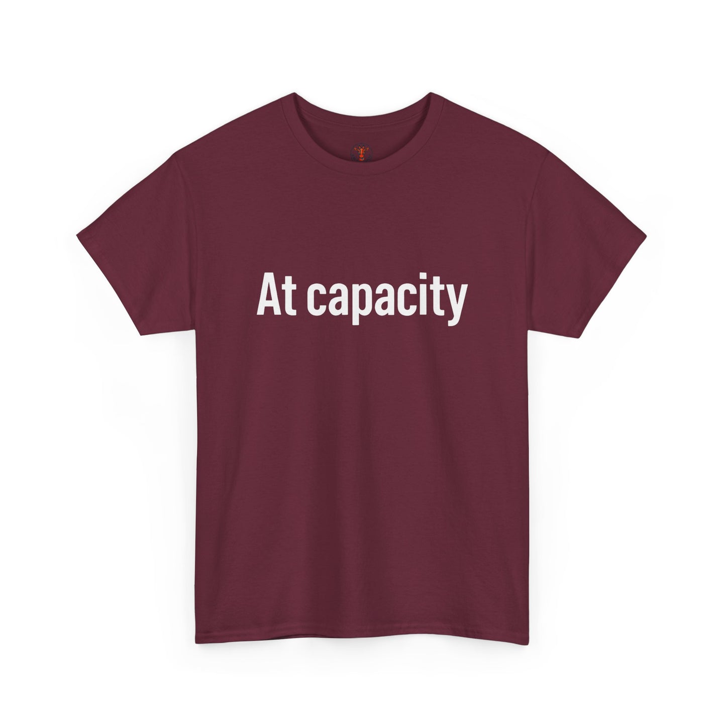 At Capacity Unisex Heavy Cotton Tee | Comfortable Casual Wear, Gift for Friends, Unique Statement Shirt, Everyday Essentials, Unisex Fashion