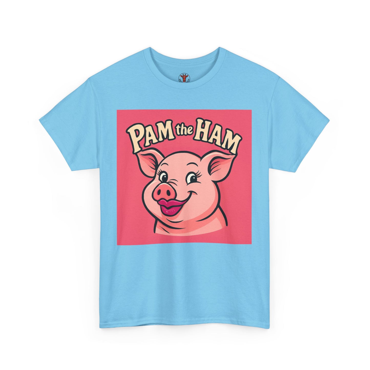 Pam the Ham Unisex Heavy Cotton Tee | Fun Graphic T-Shirt, Gift for Pig Lovers, Cute Animal Shirt, Casual Wear, Quirky Design