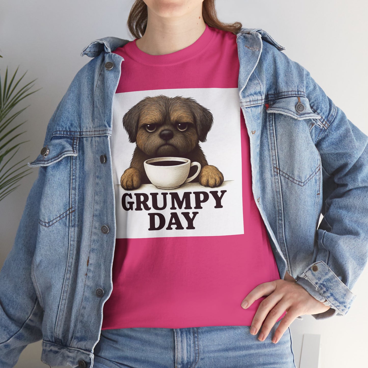 Shorkie Grumpy Dog Unisex Heavy Cotton Tee, Funny Pet Lover Shirt, Gift for Dog Owners, Humor T-Shirt, Cute Casual Wear