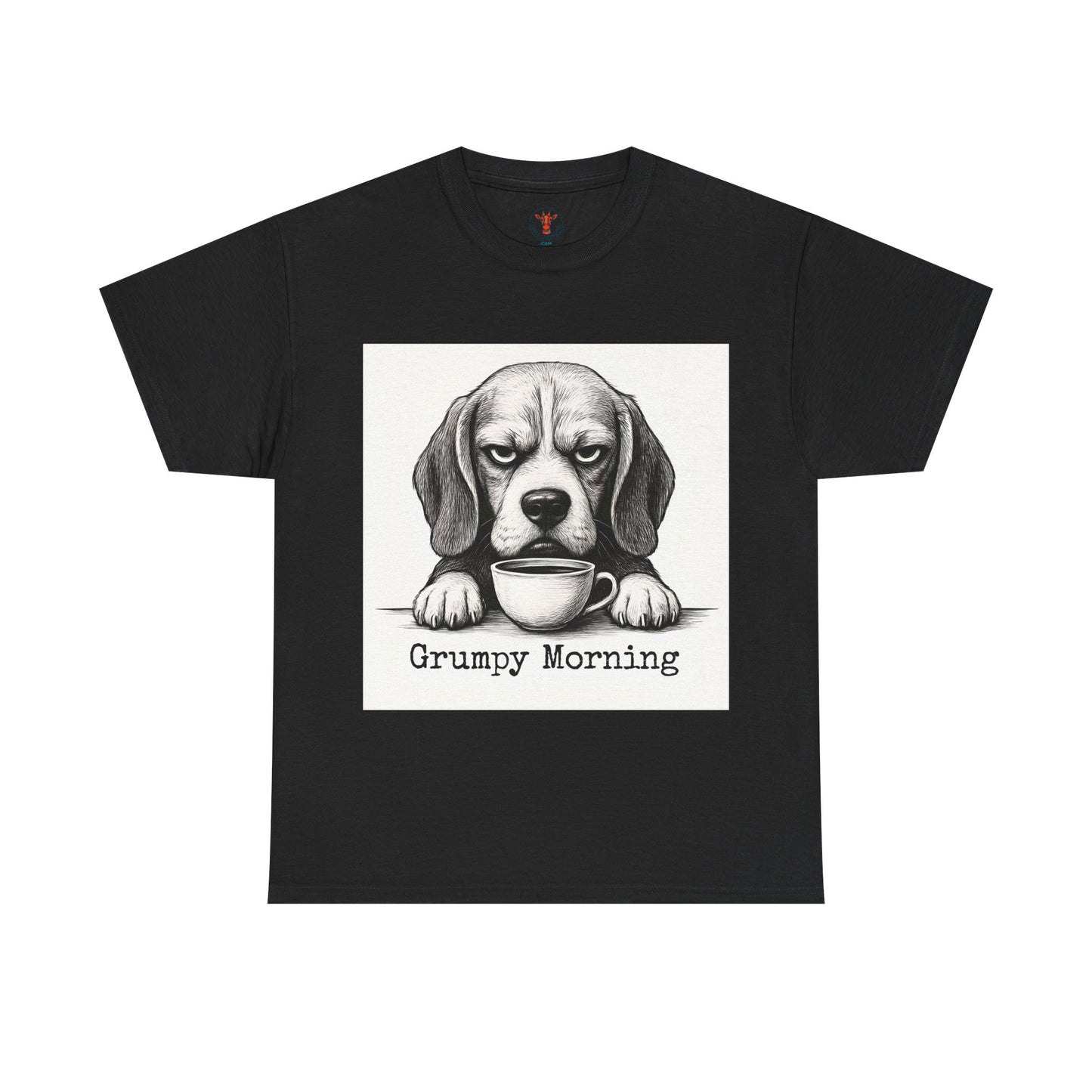 Grumpy Morning Dog Tee - Unisex Heavy Cotton Shirt for Pet Lovers, Funny Gift, Cute Dog Apparel, Casual Wear, Everyday Comfort