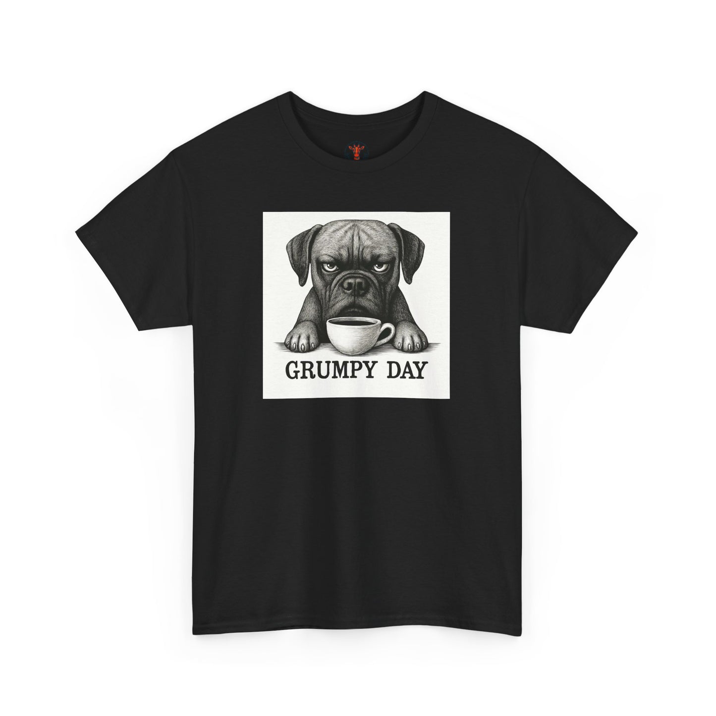 Grumpy Day Unisex Heavy Cotton Tee, Funny Dog Shirt, Pet Lovers Gift, Casual Wear, Birthday Gift, Grumpy Mood Tee