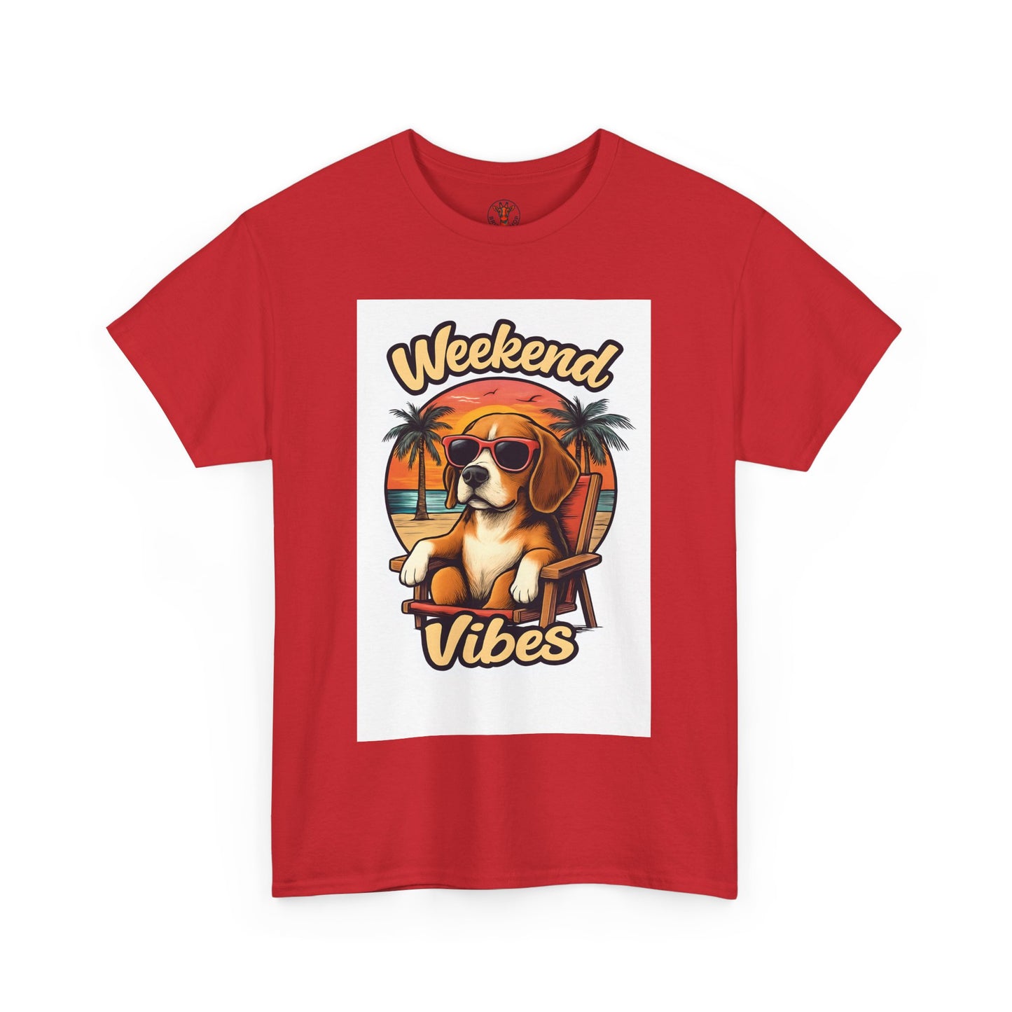 Weekend Vibes Unisex Heavy Cotton Tee, Dog Lover's Shirt, Summer Tee, Casual Wear, Fun Gift for Pet Owners
