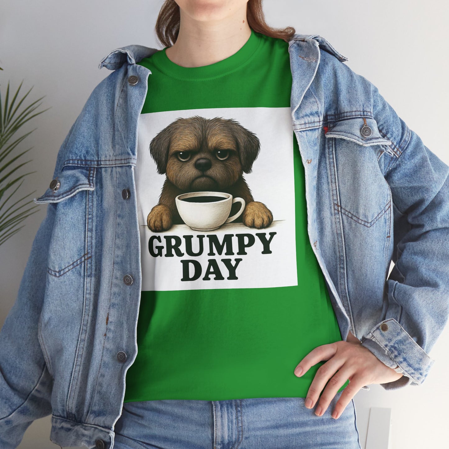 Shorkie Grumpy Dog Unisex Heavy Cotton Tee, Funny Pet Lover Shirt, Gift for Dog Owners, Humor T-Shirt, Cute Casual Wear
