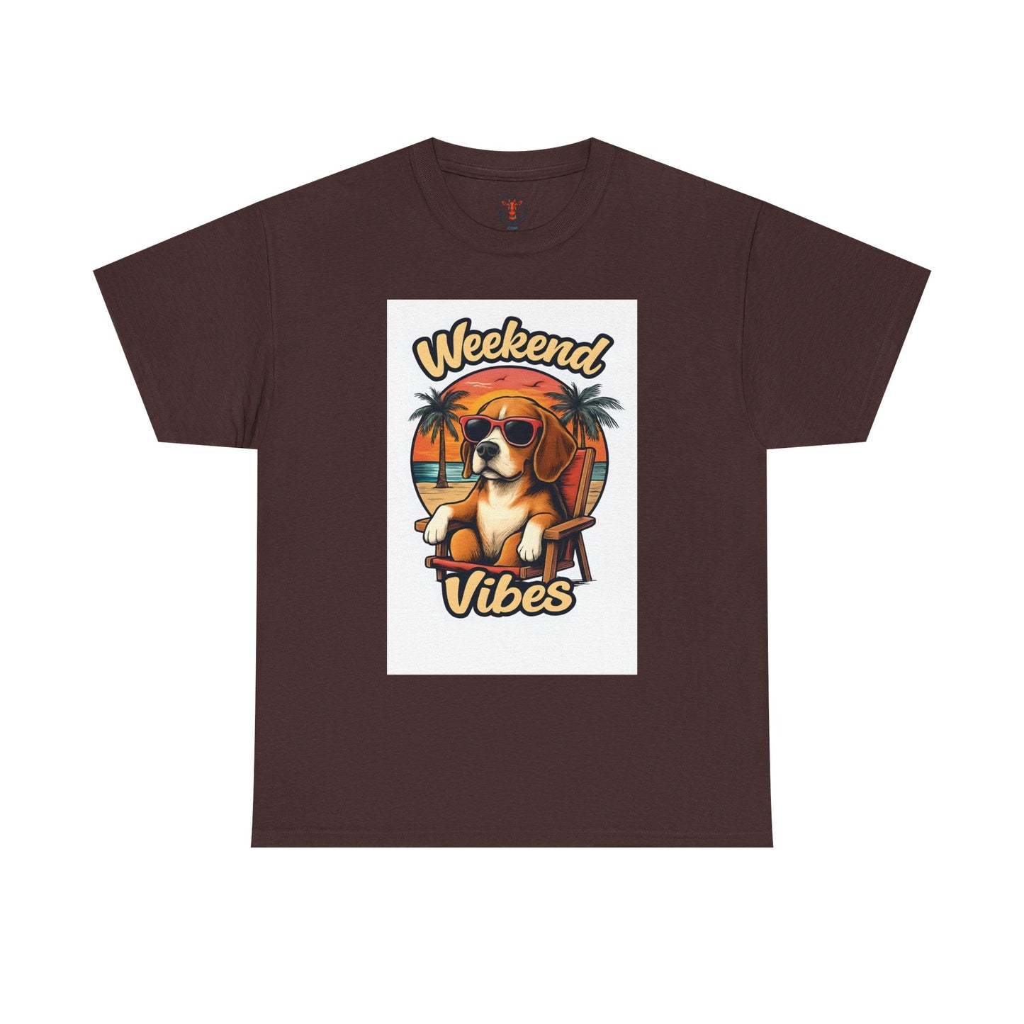 Weekend Vibes Unisex Heavy Cotton Tee, Dog Lover's Shirt, Summer Tee, Casual Wear, Fun Gift for Pet Owners