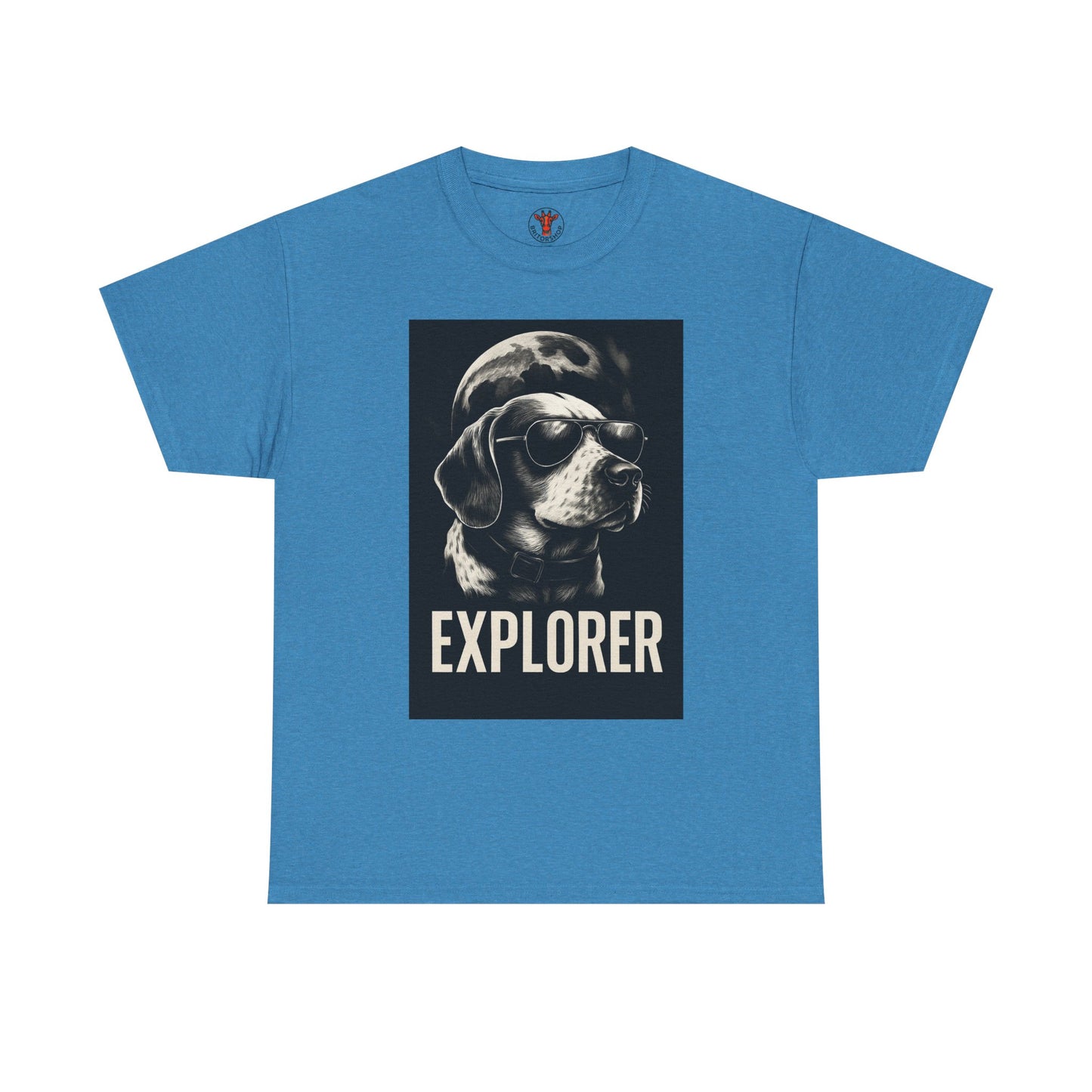 Explorer Dog Unisex Heavy Cotton Tee, Funny Pet Lover Gift, Adventure T-Shirt, Cool Animal Design, Dog Lover Apparel, Casual Tee