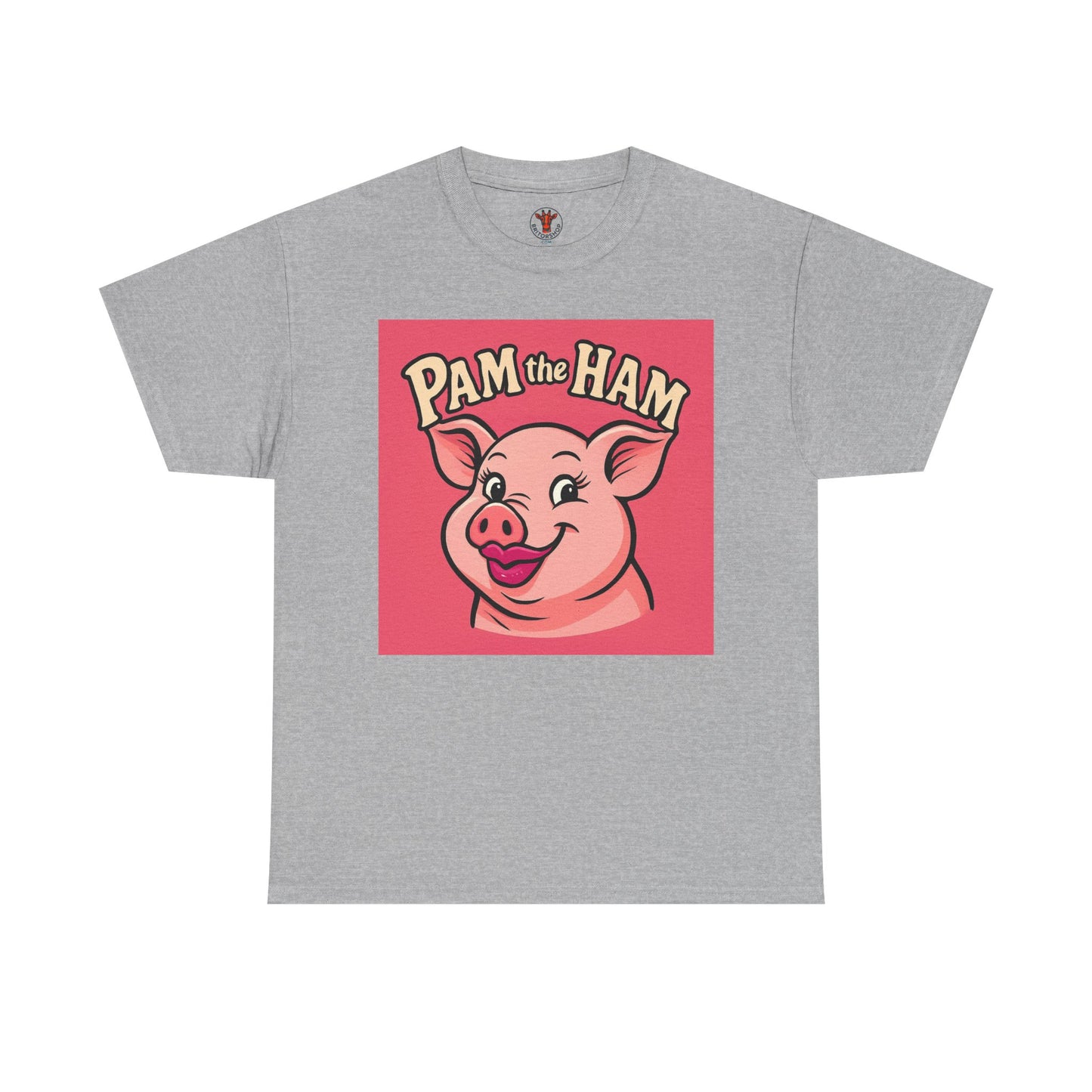 Pam the Ham Unisex Heavy Cotton Tee | Fun Graphic T-Shirt, Gift for Pig Lovers, Cute Animal Shirt, Casual Wear, Quirky Design