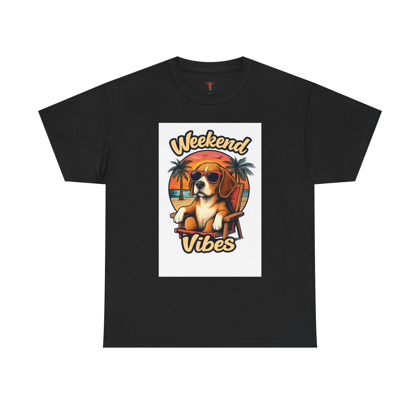 Weekend Vibes Unisex Heavy Cotton Tee, Dog Lover's Shirt, Summer Tee, Casual Wear, Fun Gift for Pet Owners