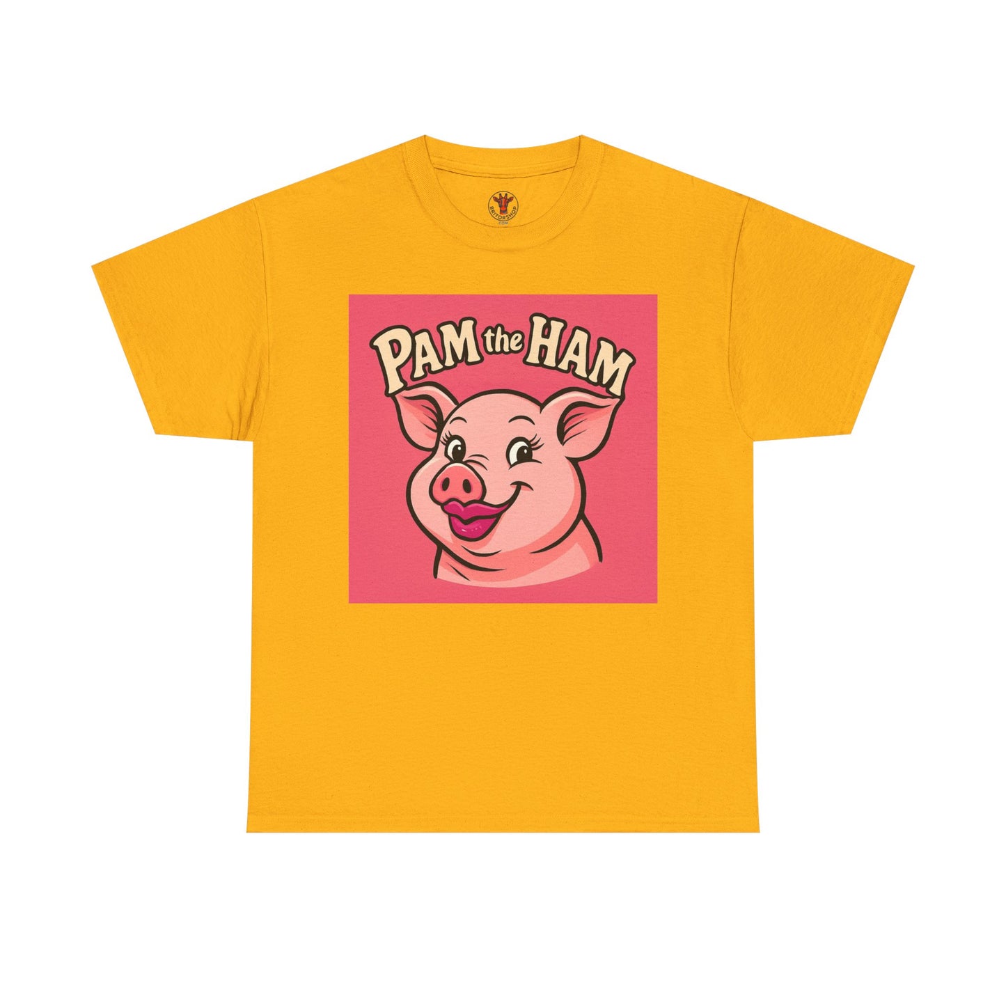Pam the Ham Unisex Heavy Cotton Tee | Fun Graphic T-Shirt, Gift for Pig Lovers, Cute Animal Shirt, Casual Wear, Quirky Design