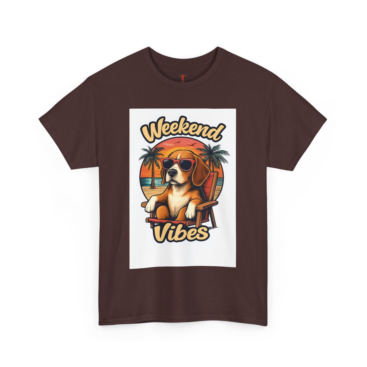 Weekend Vibes Unisex Heavy Cotton Tee, Dog Lover's Shirt, Summer Tee, Casual Wear, Fun Gift for Pet Owners