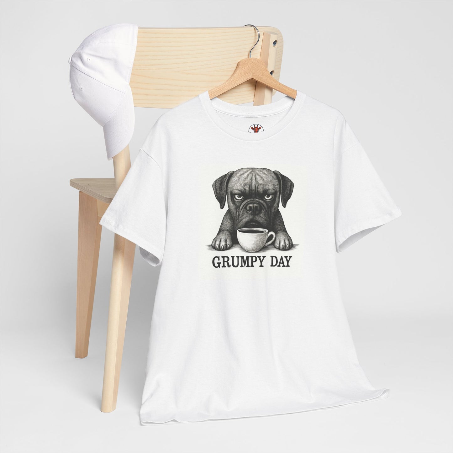 Grumpy Day Unisex Heavy Cotton Tee, Funny Dog Shirt, Pet Lovers Gift, Casual Wear, Birthday Gift, Grumpy Mood Tee