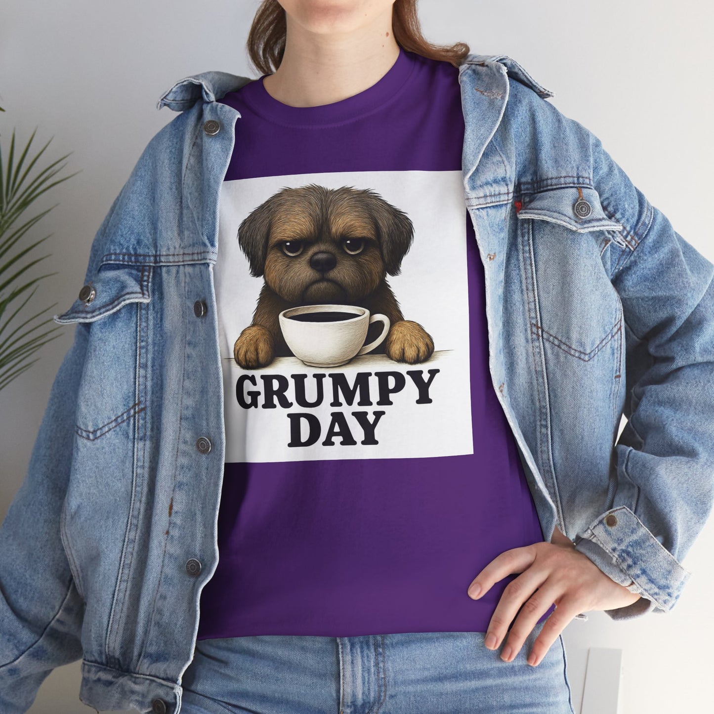 Shorkie Grumpy Dog Unisex Heavy Cotton Tee, Funny Pet Lover Shirt, Gift for Dog Owners, Humor T-Shirt, Cute Casual Wear