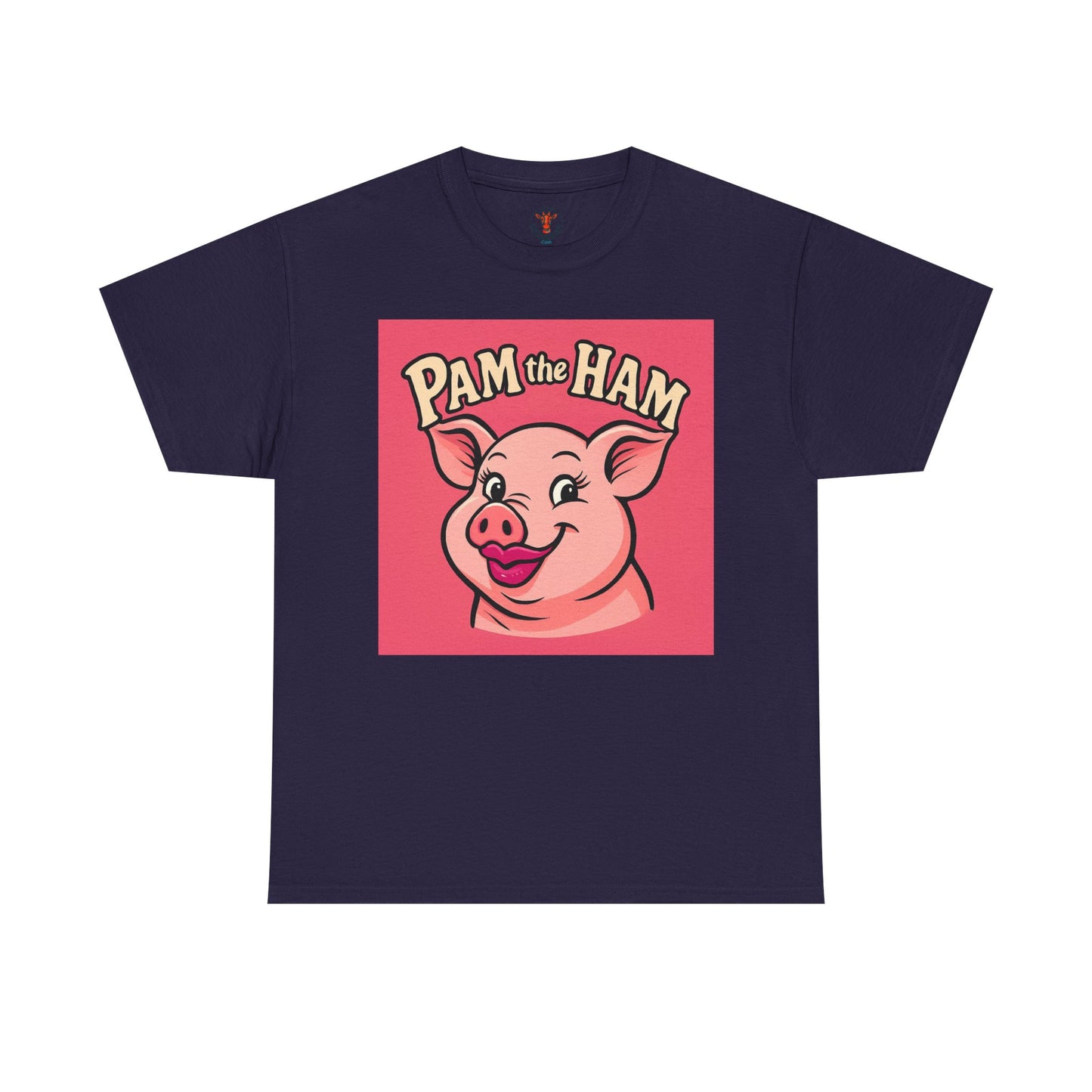 Pam the Ham Unisex Heavy Cotton Tee | Fun Graphic T-Shirt, Gift for Pig Lovers, Cute Animal Shirt, Casual Wear, Quirky Design