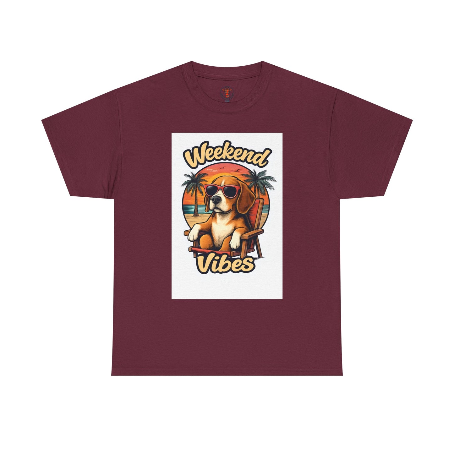 Weekend Vibes Unisex Heavy Cotton Tee, Dog Lover's Shirt, Summer Tee, Casual Wear, Fun Gift for Pet Owners
